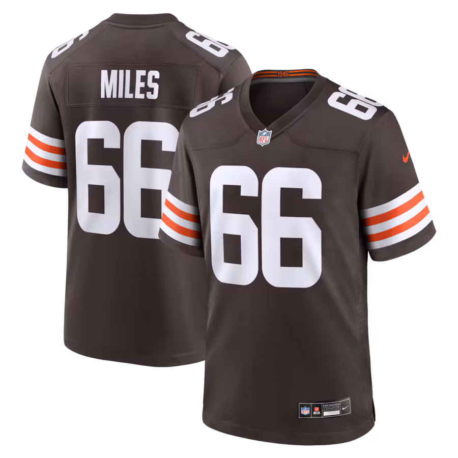 Men's Cleveland Browns Joshua Miles Nike Brown Team Game Jersey - Jersey