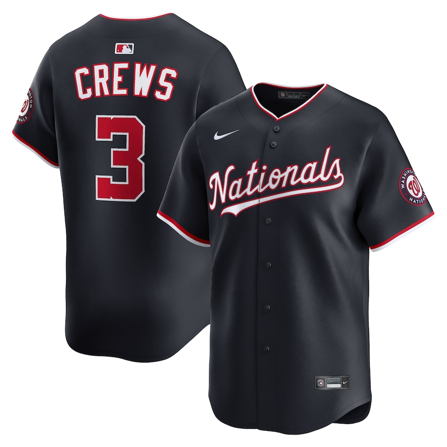 Men's Washington Nationals Dylan Crews Nike Navy Alternate Limited Jersey - Jersey