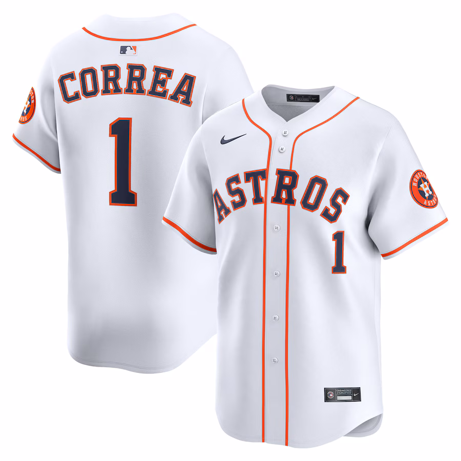 Men's Houston Astros Carlos Correa Nike White Home Limited Player Jersey - Jersey