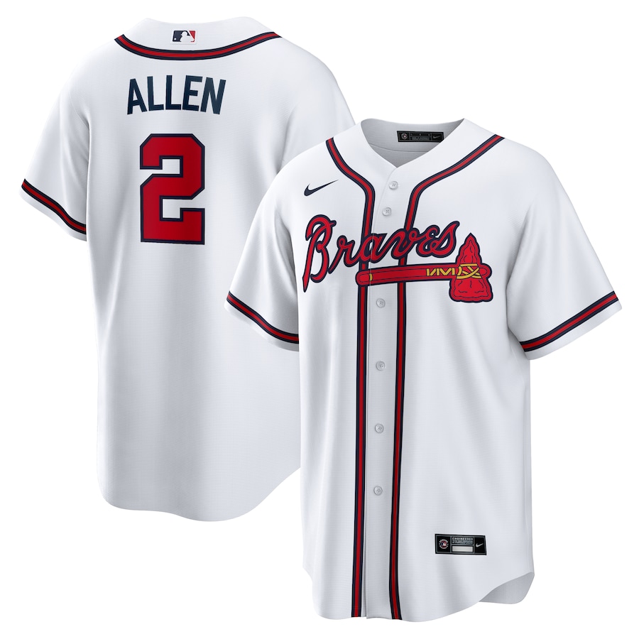Men's Atlanta Braves Nick Allen Nike White Home Replica Jersey - Jersey