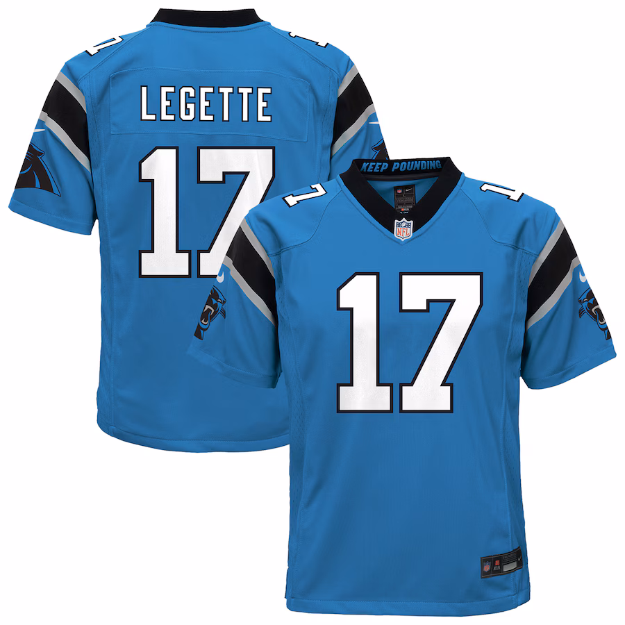 Youth Carolina Panthers Xavier Legette Nike Blue Alternate Game Jersey - Jersey
