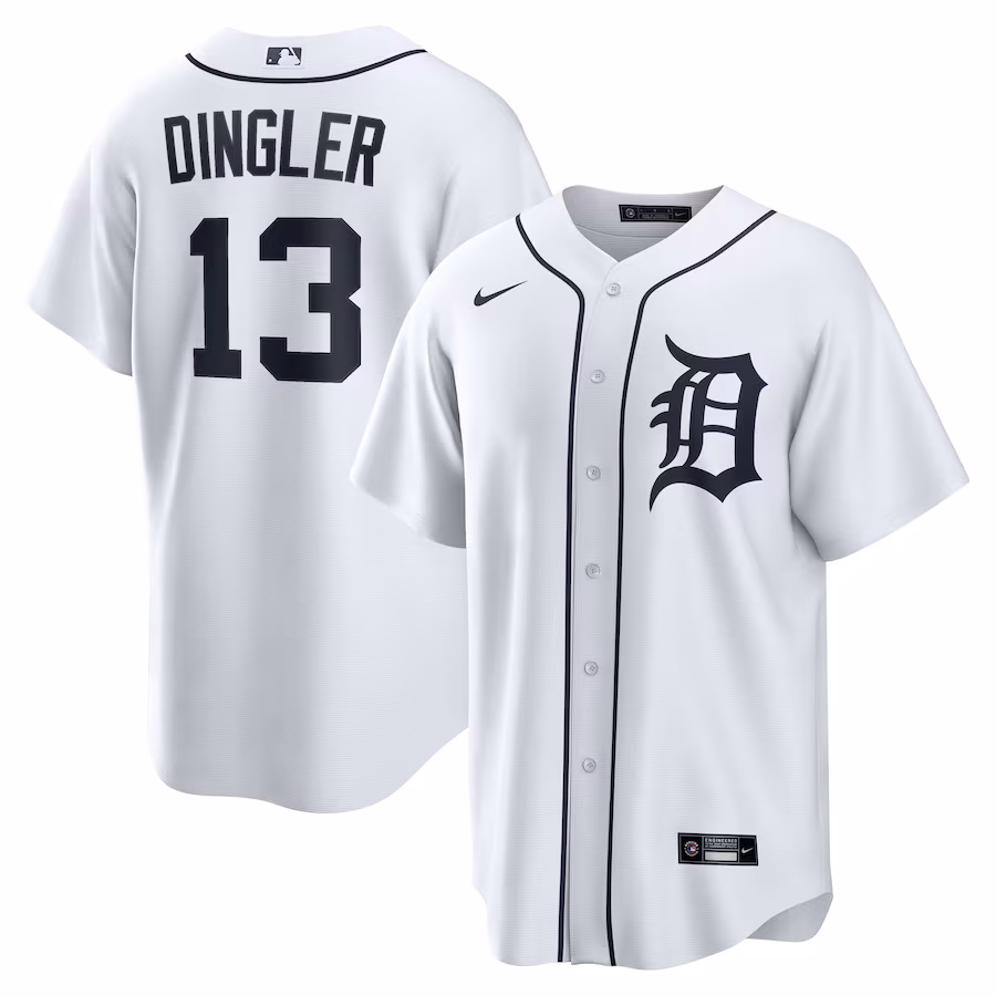 Men's Detroit Tigers Dillon Dingler Nike White Home Replica Jersey - Jersey