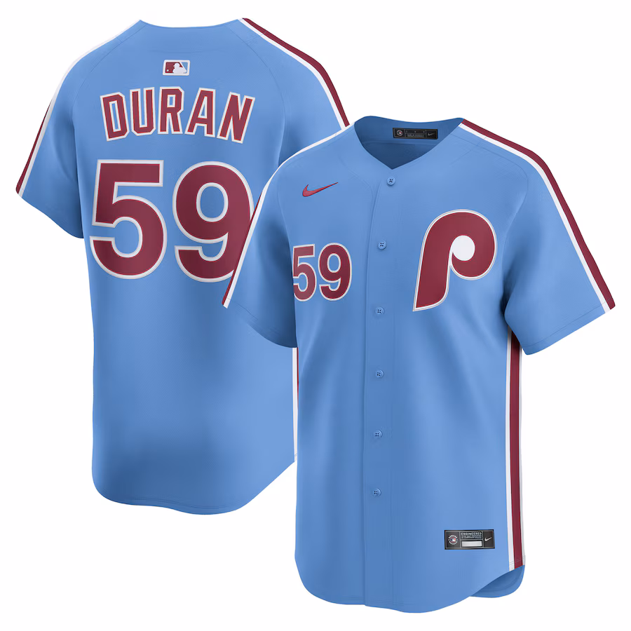 Men's Philadelphia Phillies Jhoan Duran Nike Light Blue Alternate Limited Player Jersey - Jersey