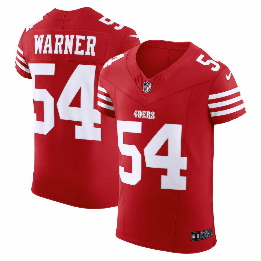 Men's San Francisco 49ers Fred Warner Nike Scarlet Vapor F.U.S.E. Elite Jersey - Jersey