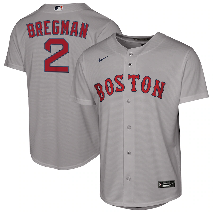 Youth Boston Red Sox Alex Bregman Nike Gray Road Replica Jersey - Jersey