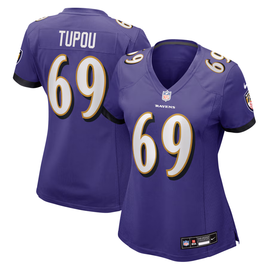 Women's Baltimore Ravens Josh Tupou Nike Purple Team Game Jersey - Jersey