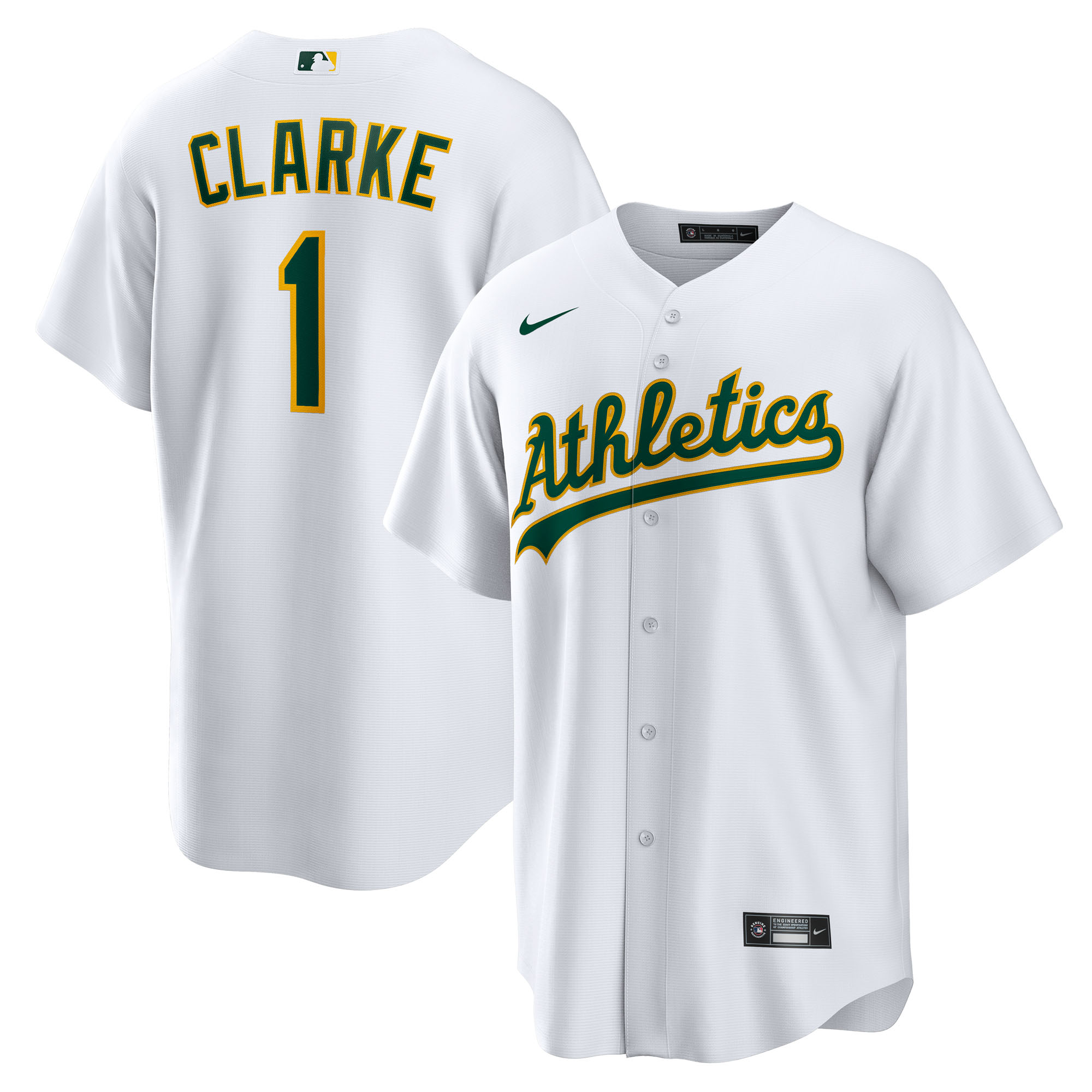 Men's Athletics Denzel Clarke Nike White Home Replica Jersey - Jersey