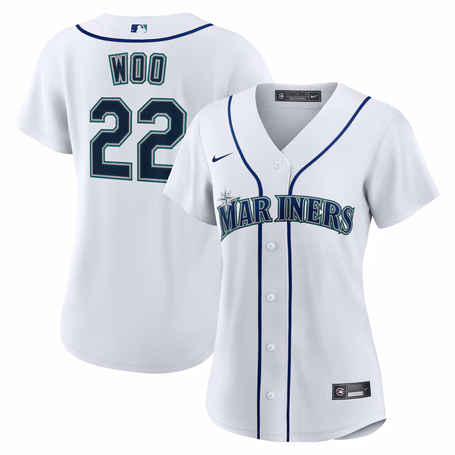 Women's Seattle Mariners Bryan Woo Nike White Home Replica Jersey - Jersey