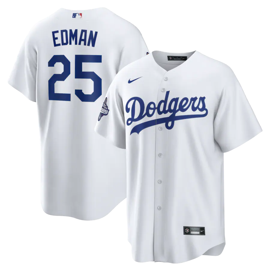 Men's Los Angeles Dodgers Tommy Edman Nike White 2025 World Series Champions Home Replica Jersey - Jersey