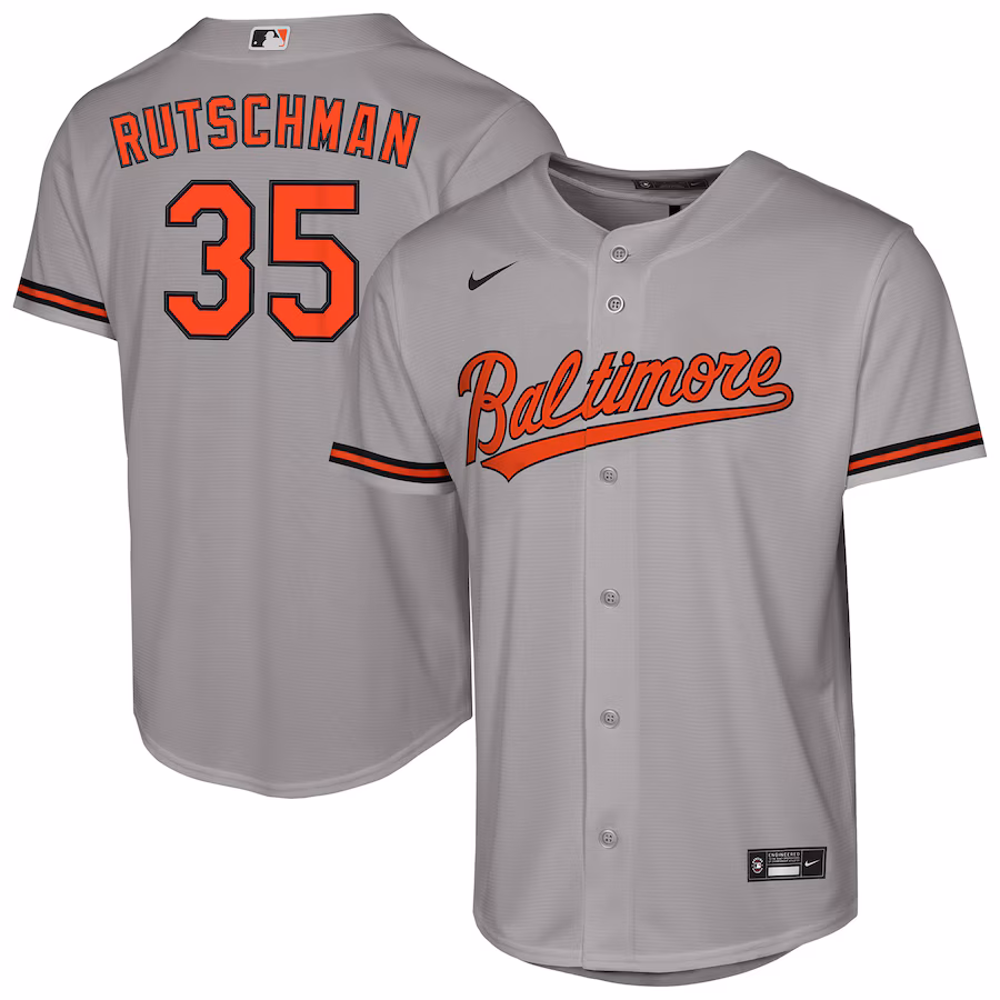 Youth Baltimore Orioles Adley Rutschman Nike Gray Road Replica Jersey - Jersey