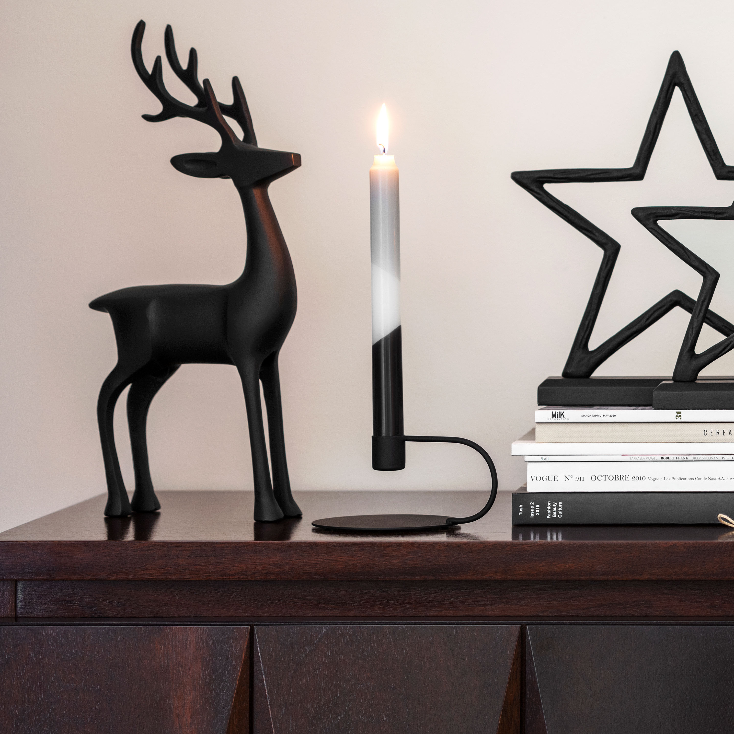 Black XMAS Stabkerze