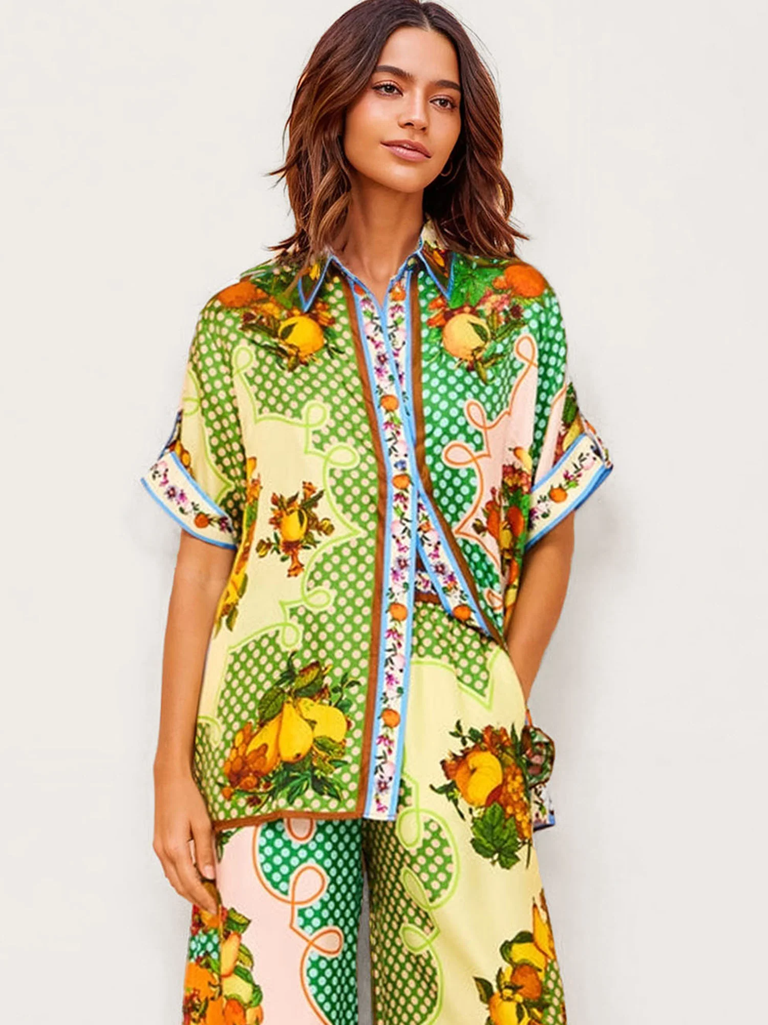 Multicolor Retro Graffiti Lemon Shirt - XPRESSC