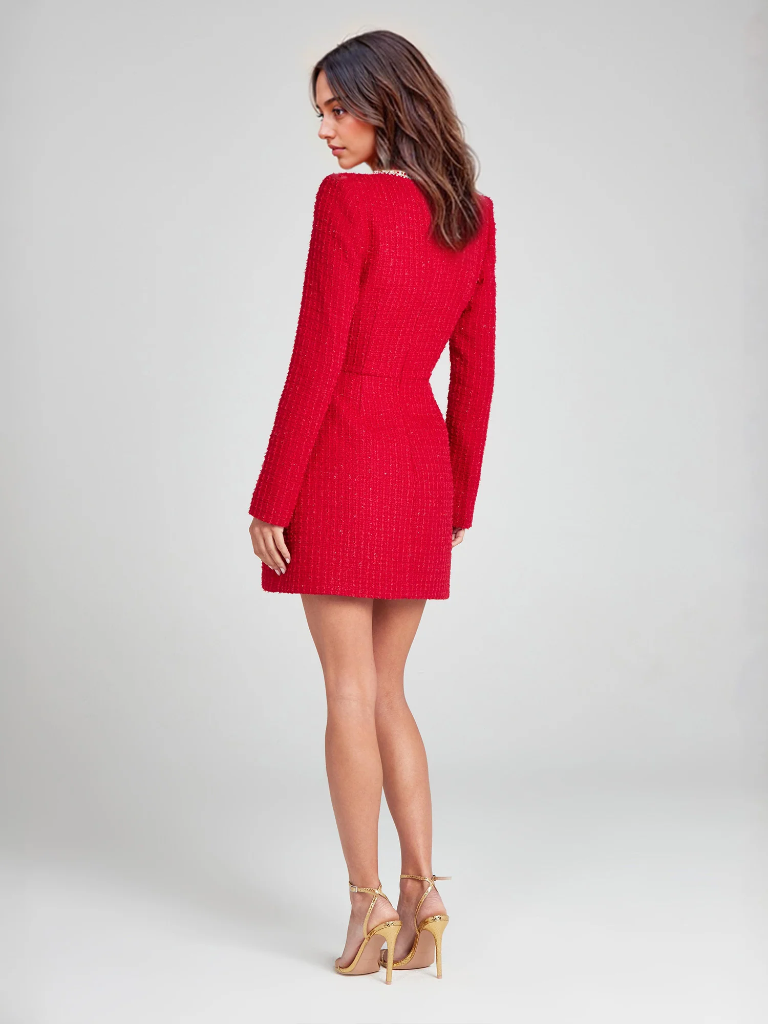 Dress with Beaded Square Neckline - XPRESSC