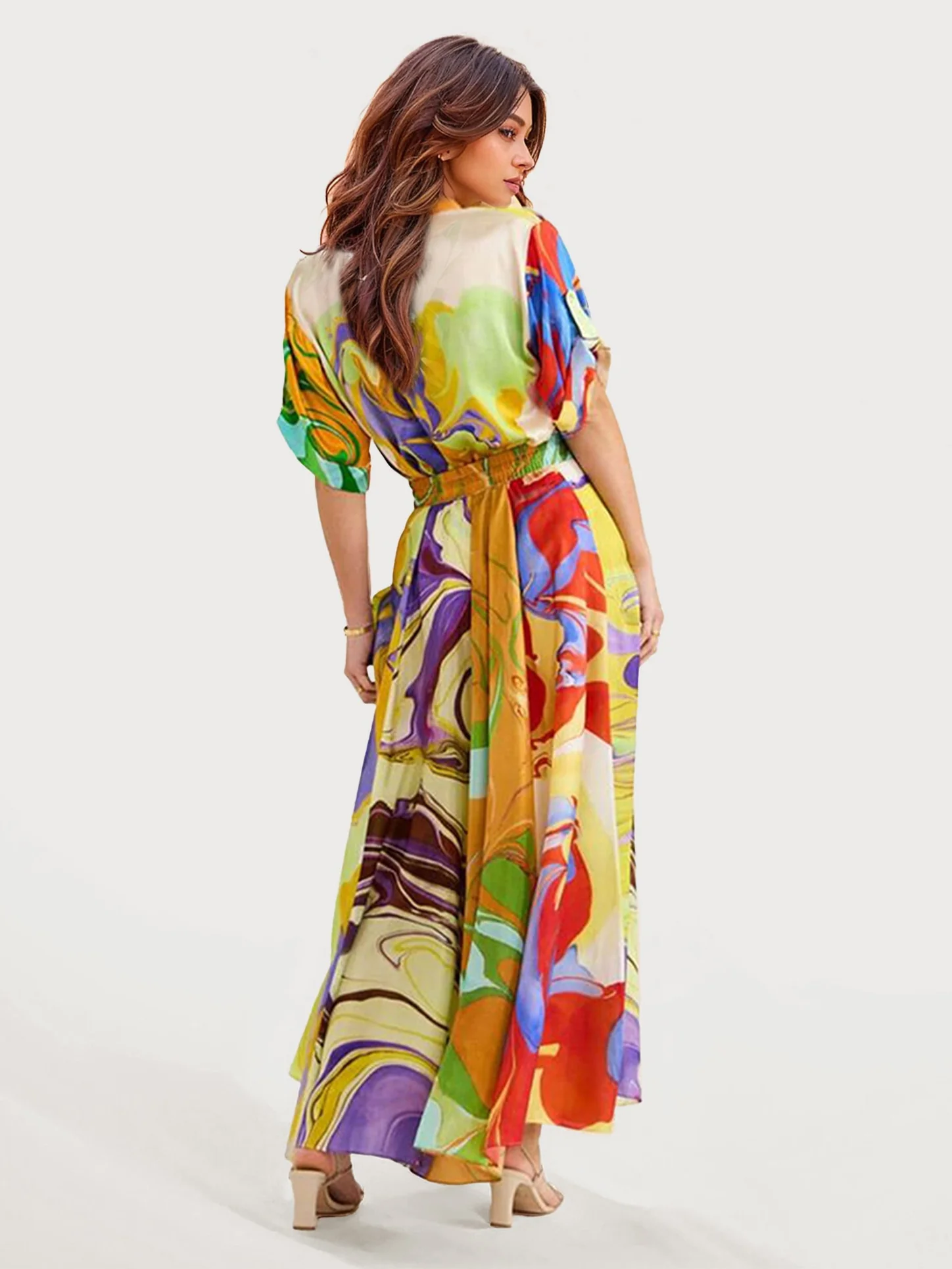 Colorful Abstract Print Dress Set - XPRESSC