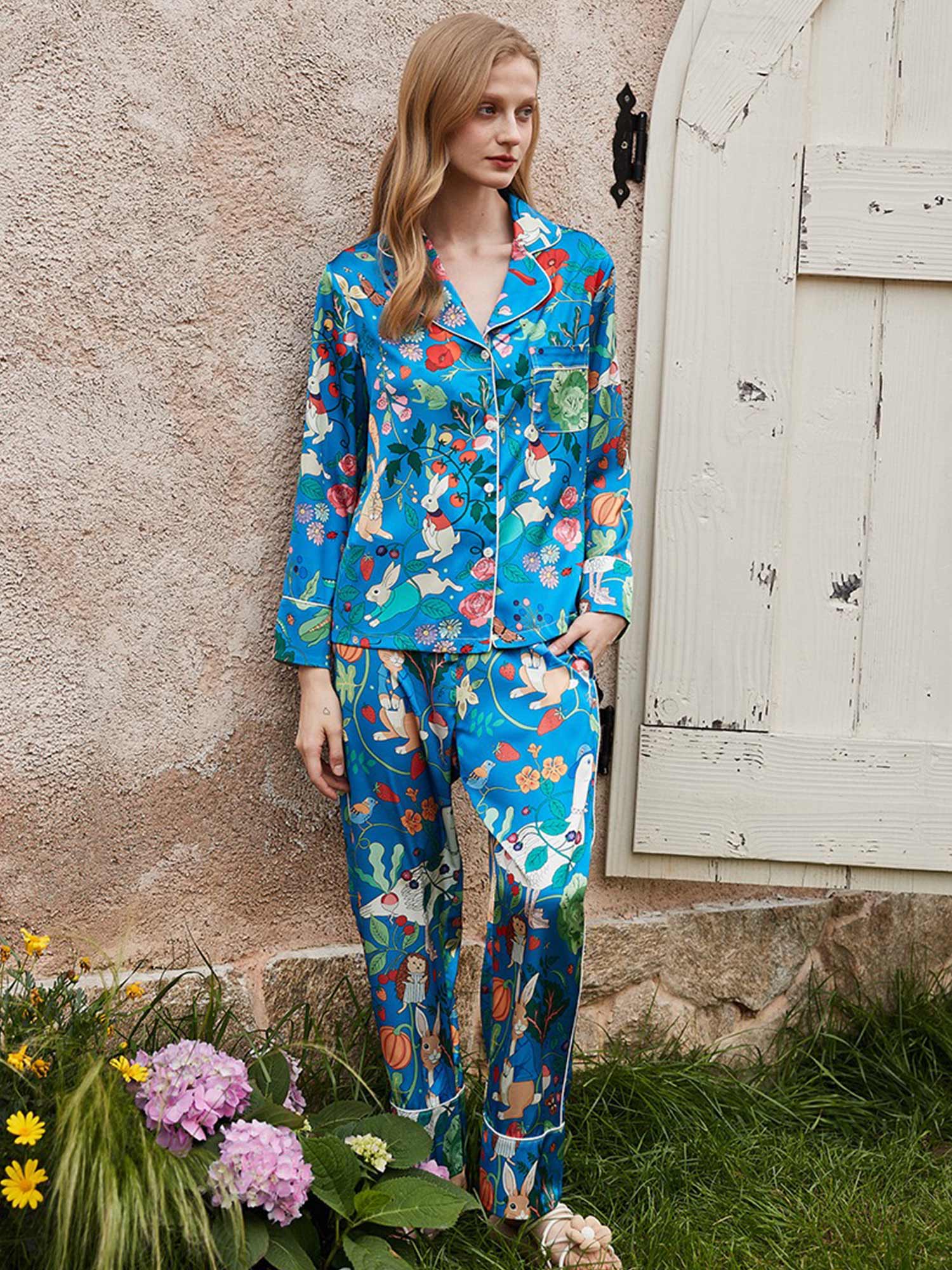 Bunny and Garden Floral Pajama Set - XPRESSC