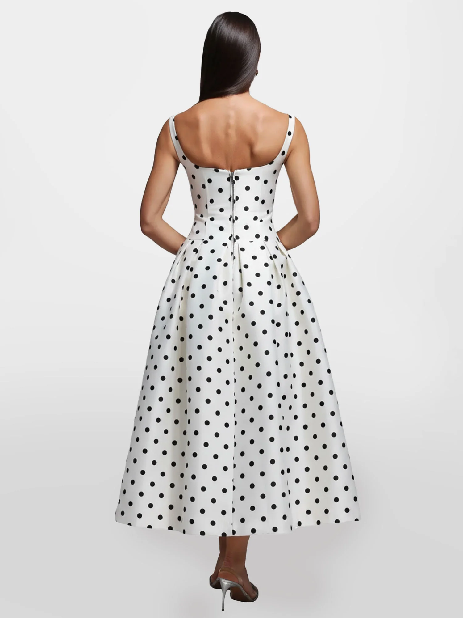 Polka Dot Maxi Dress Evening Flair - XPRESSC