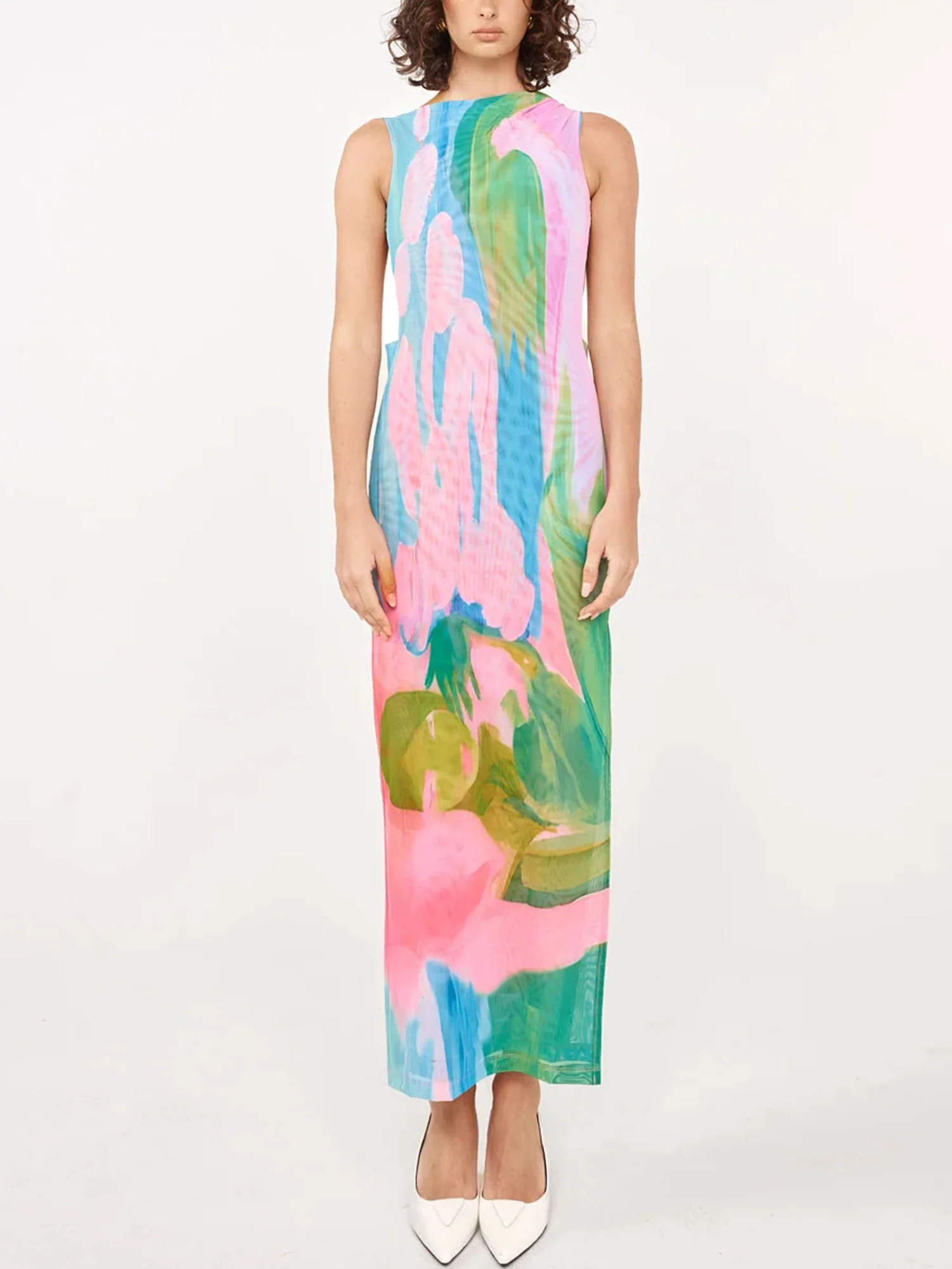Abstract Floral Maxi Dress - XPRESSC