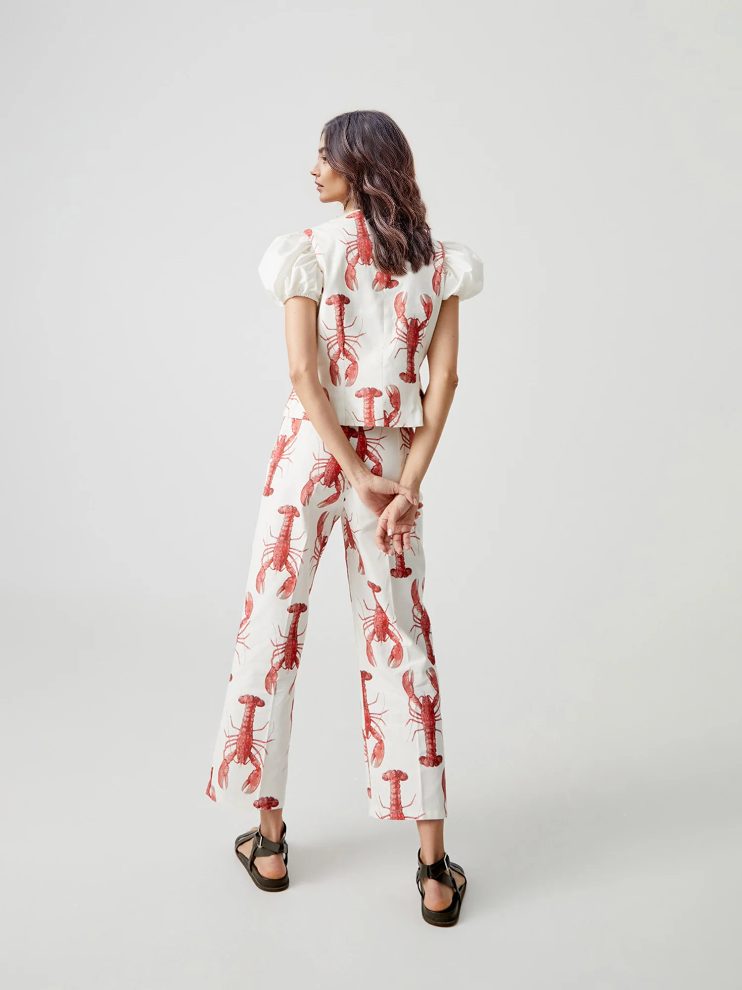 Lobster Print Cropped Pants - XPRESSC