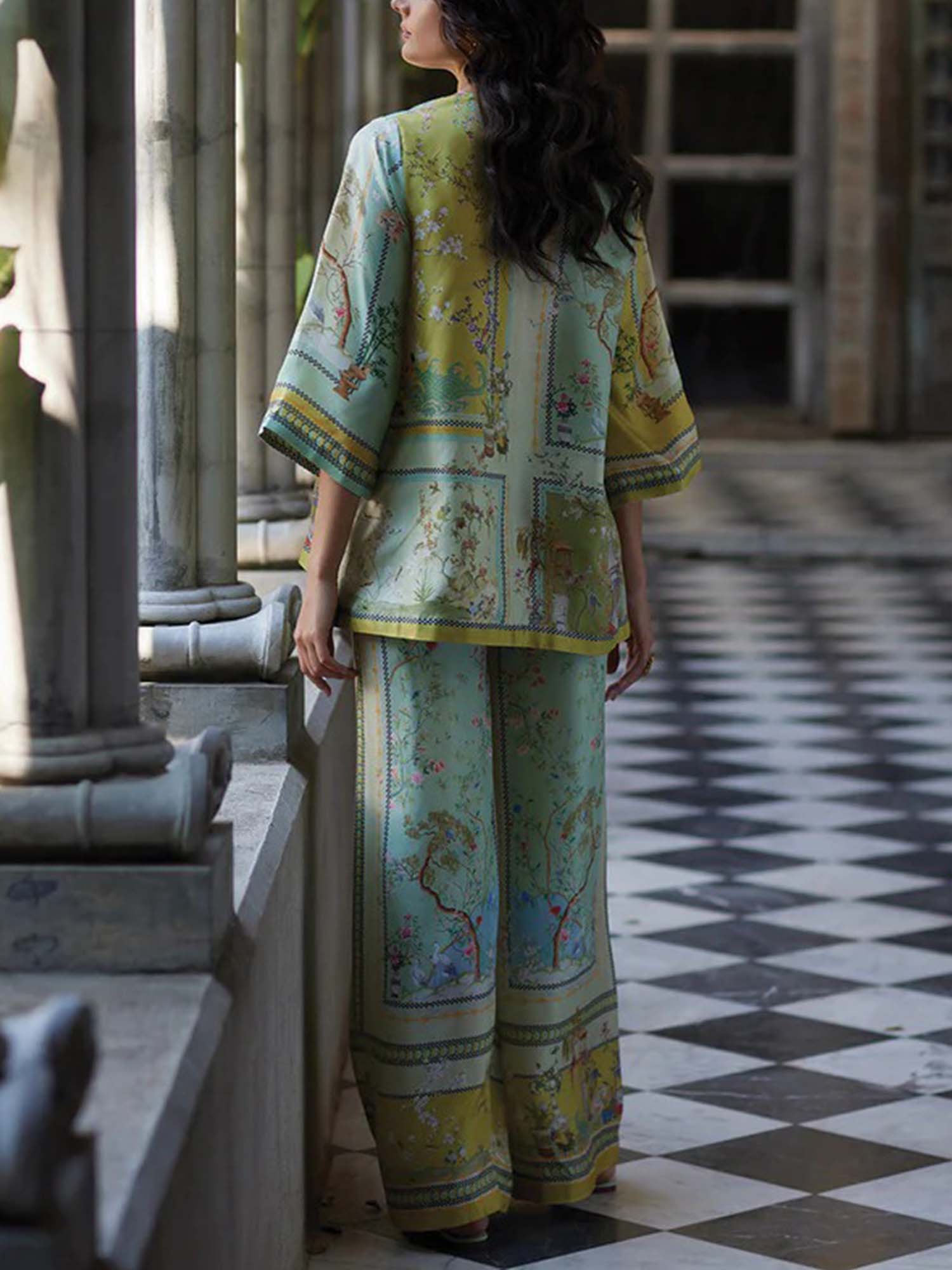 Serene Botanical Wide-Leg Pants - XPRESSC