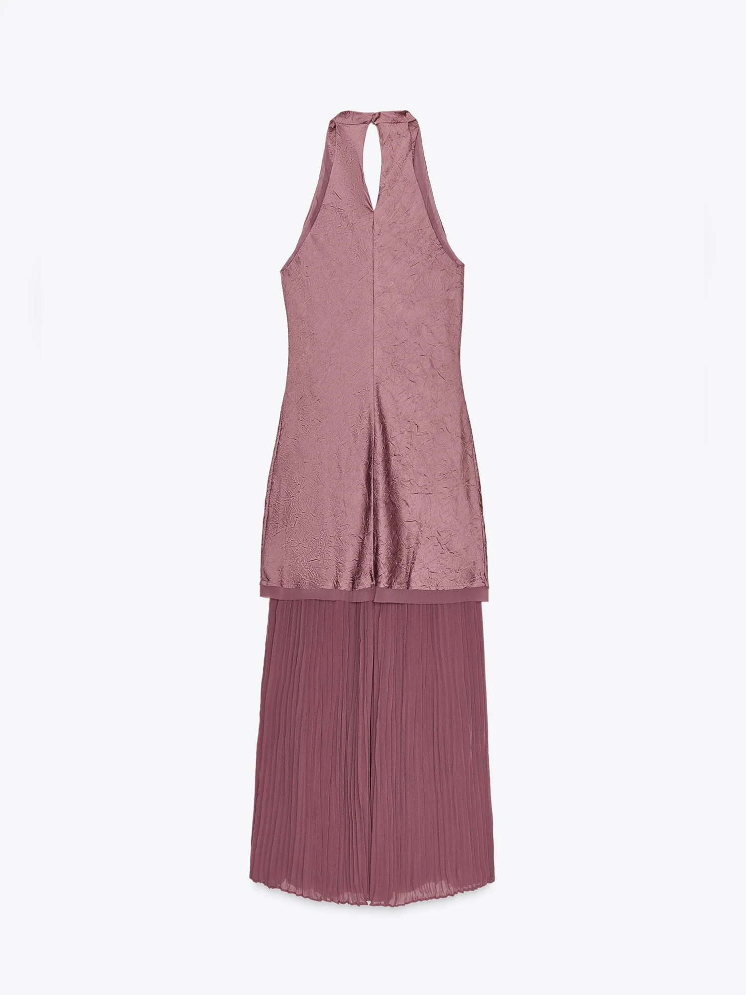 Dusty Rose Textured Halter Maxi Dress - XPRESSC