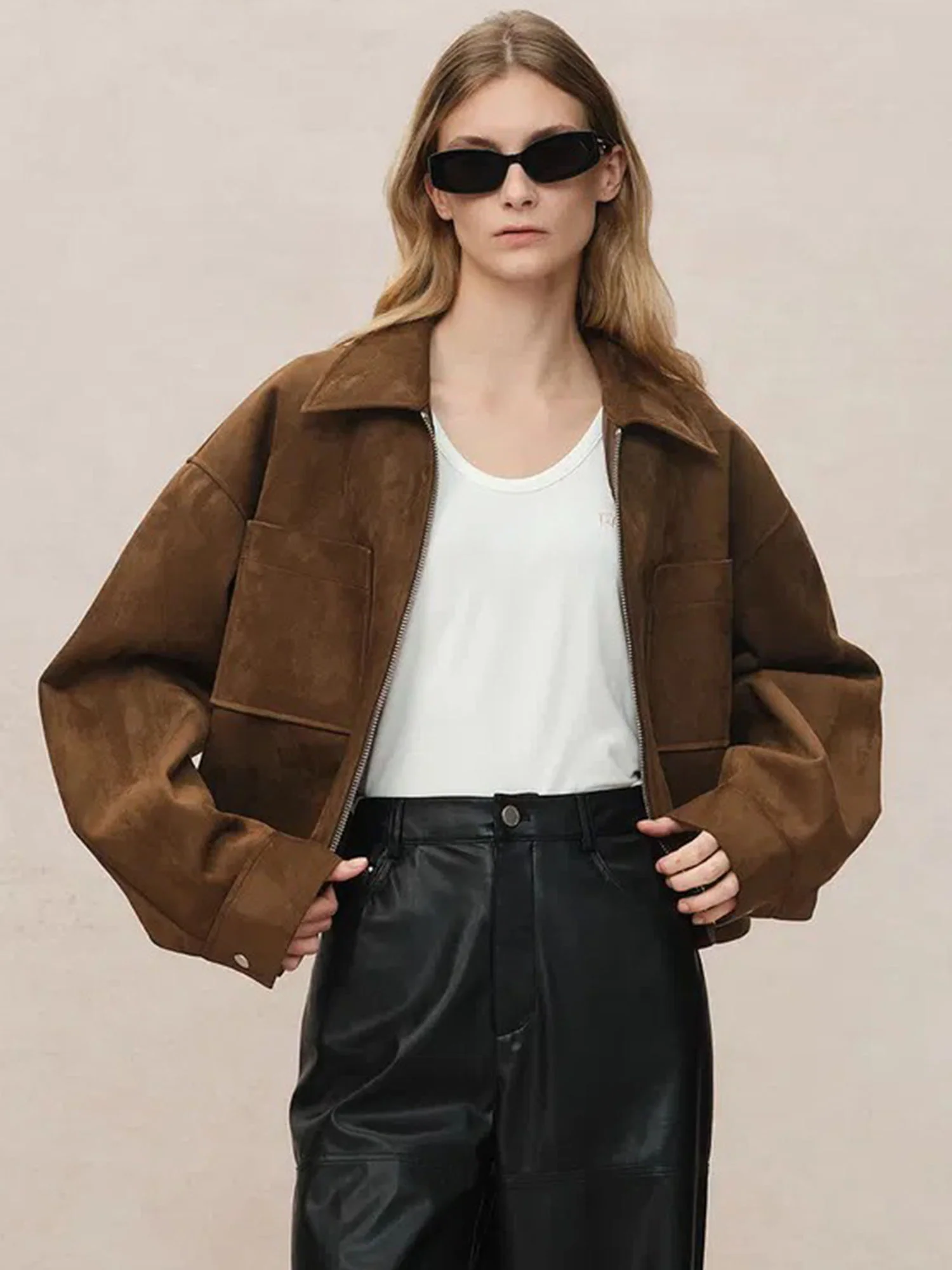 Zipper Blazer Jacket Tailored Edge - XPRESSC