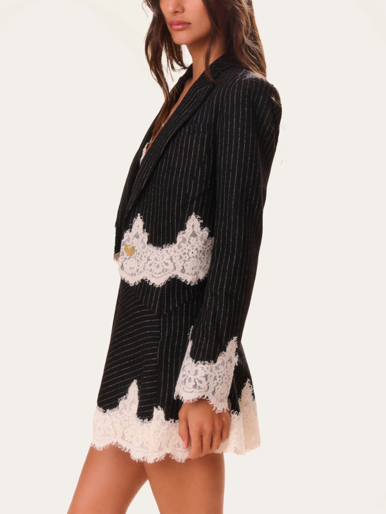Pinstripe Lace Blazer - XPRESSC