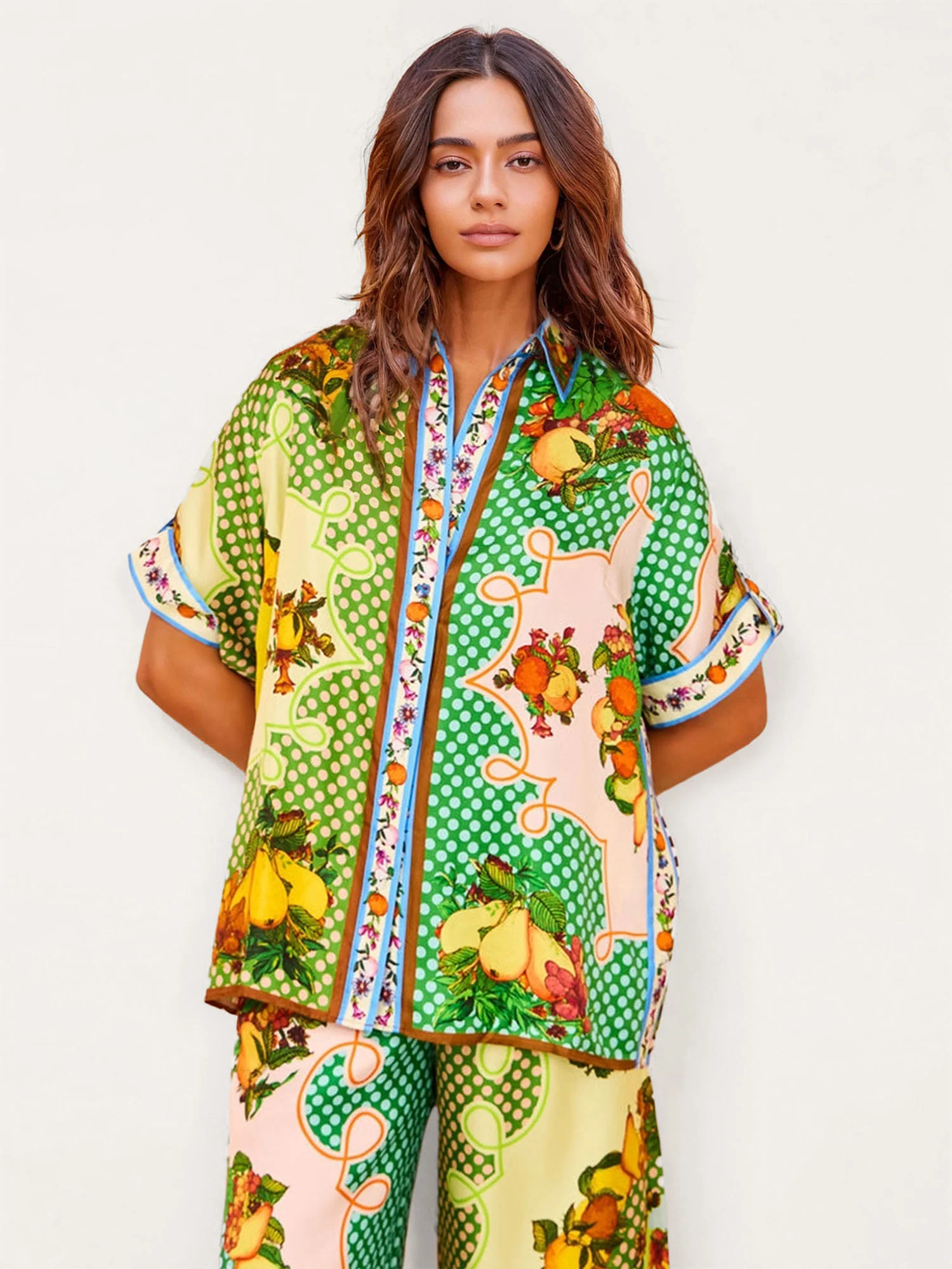 Multicolor Retro Graffiti Lemon Shirt - XPRESSC