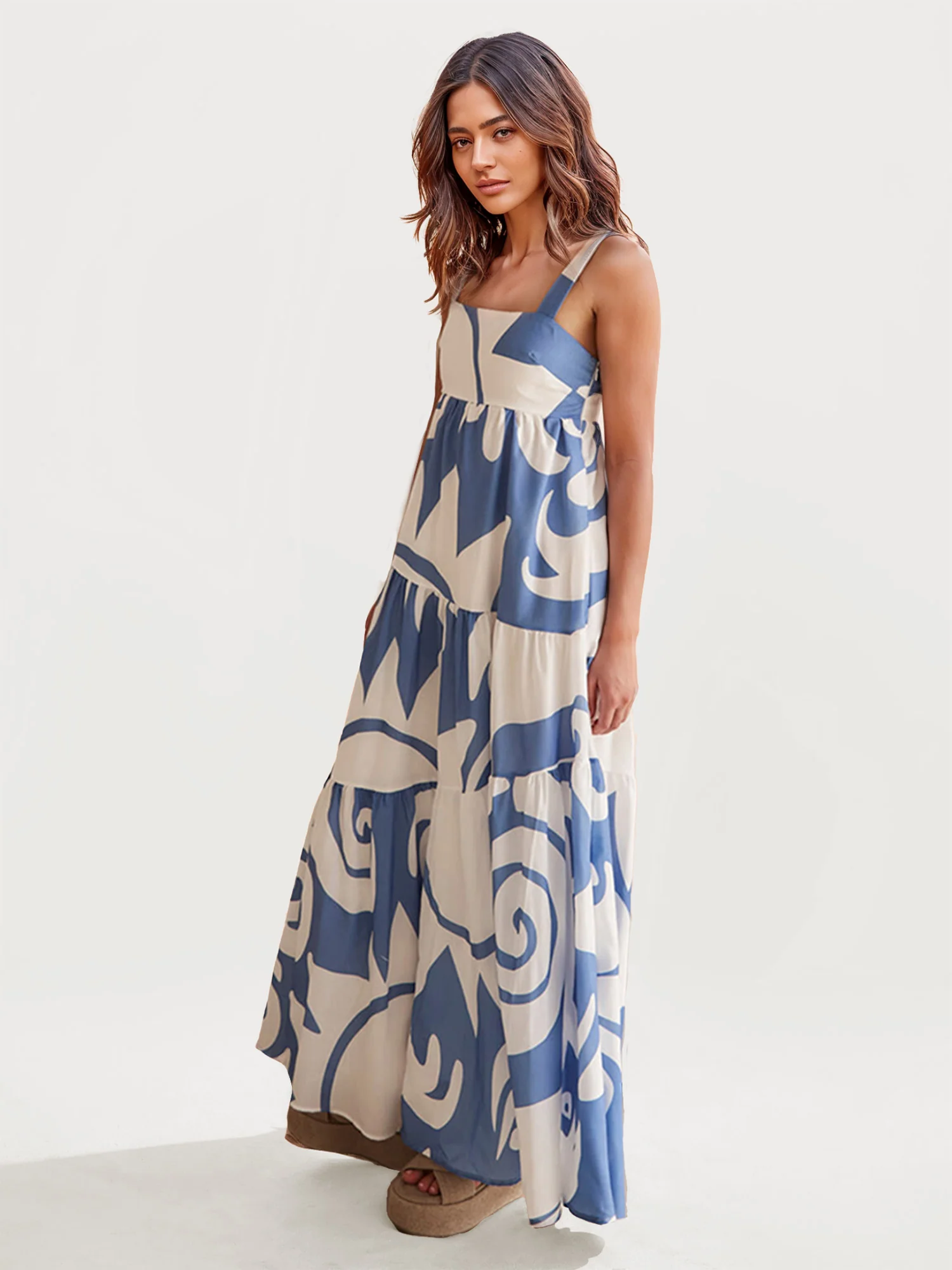 Bohemian Floral Tie-Dye Maxi Dress - XPRESSC