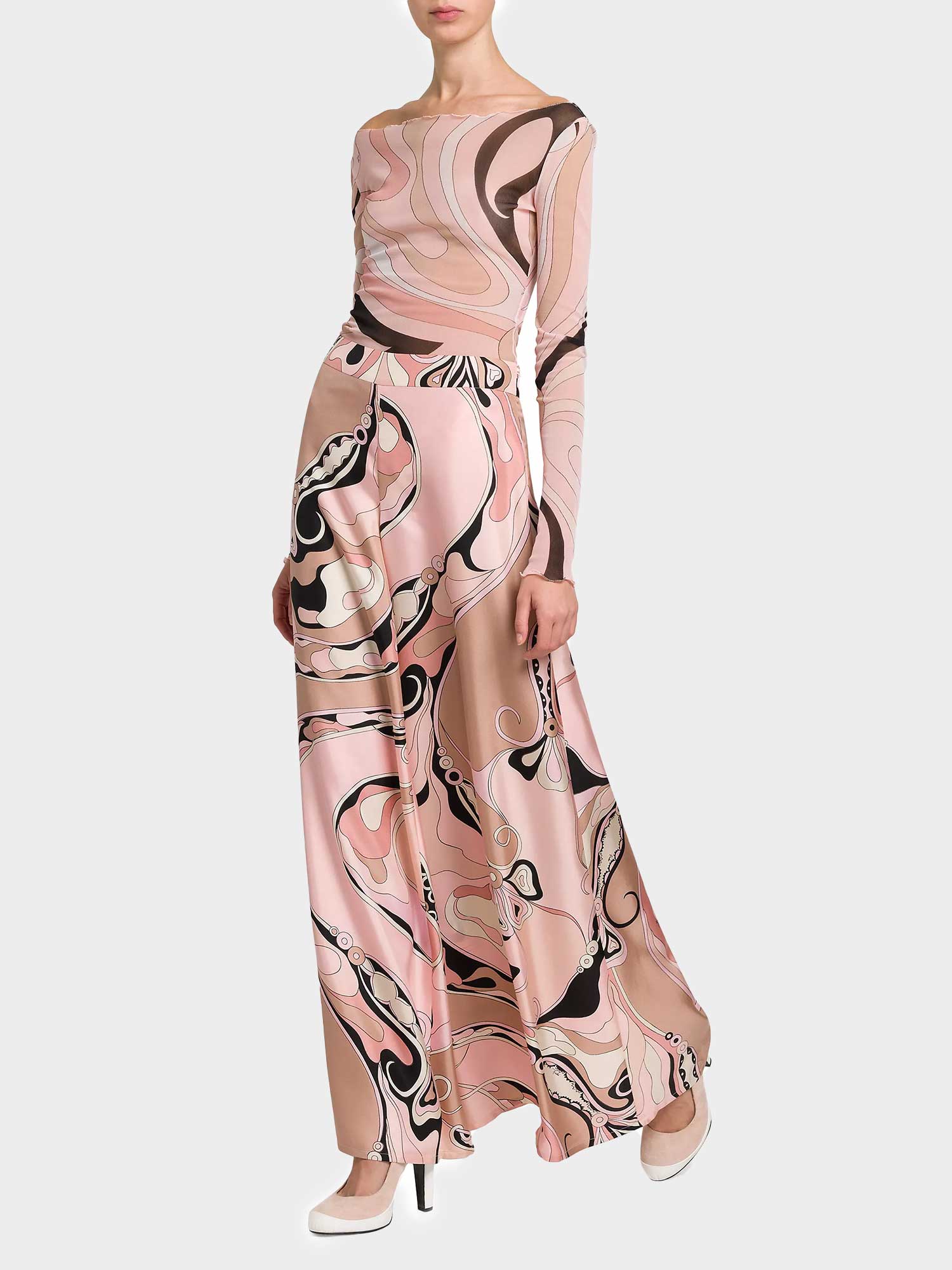 Mesh Long Sleeve Top & High Waist Pants Set - XPRESSC