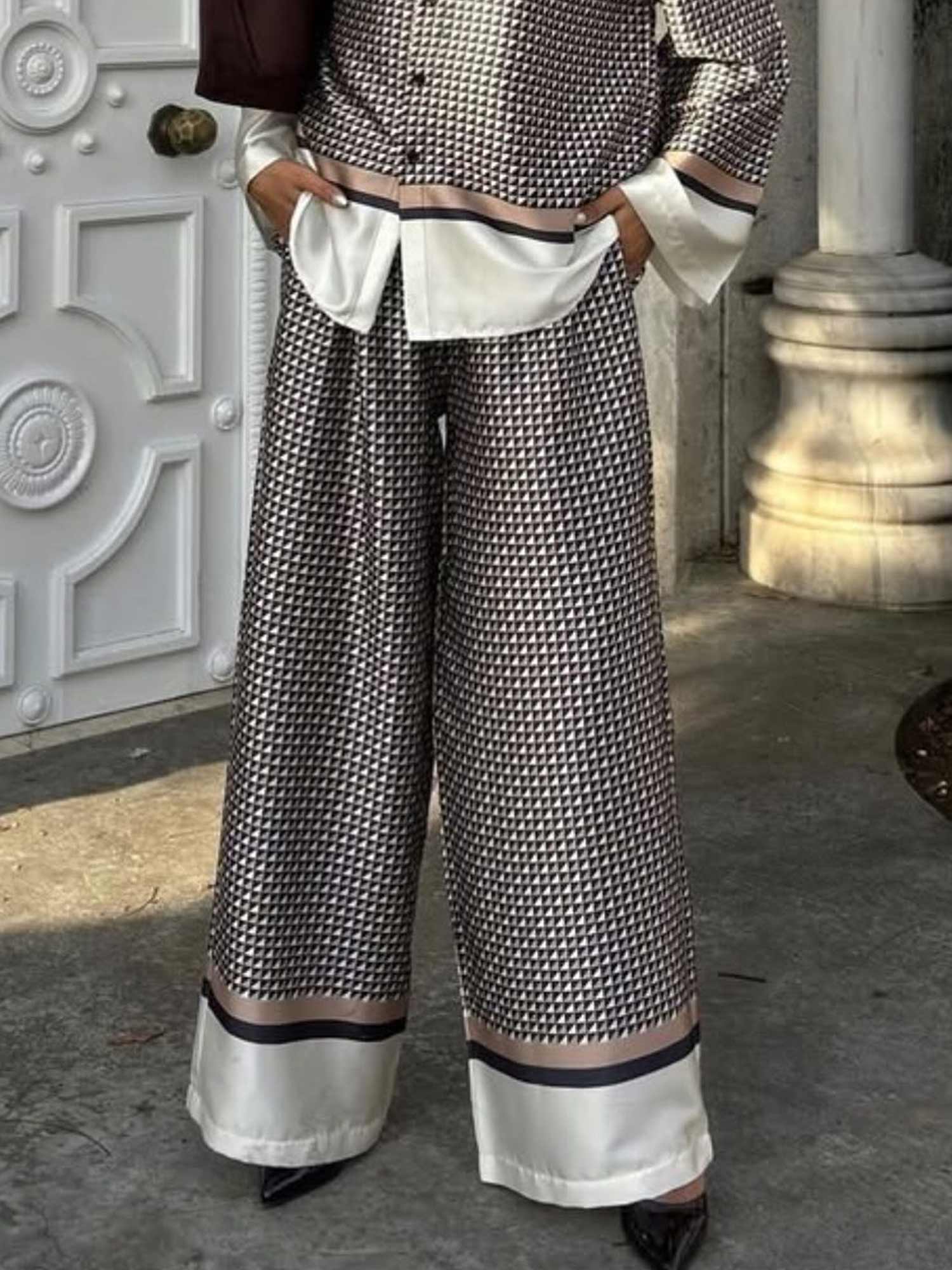 Noir Luxe Wide-Leg Pants - XPRESSC