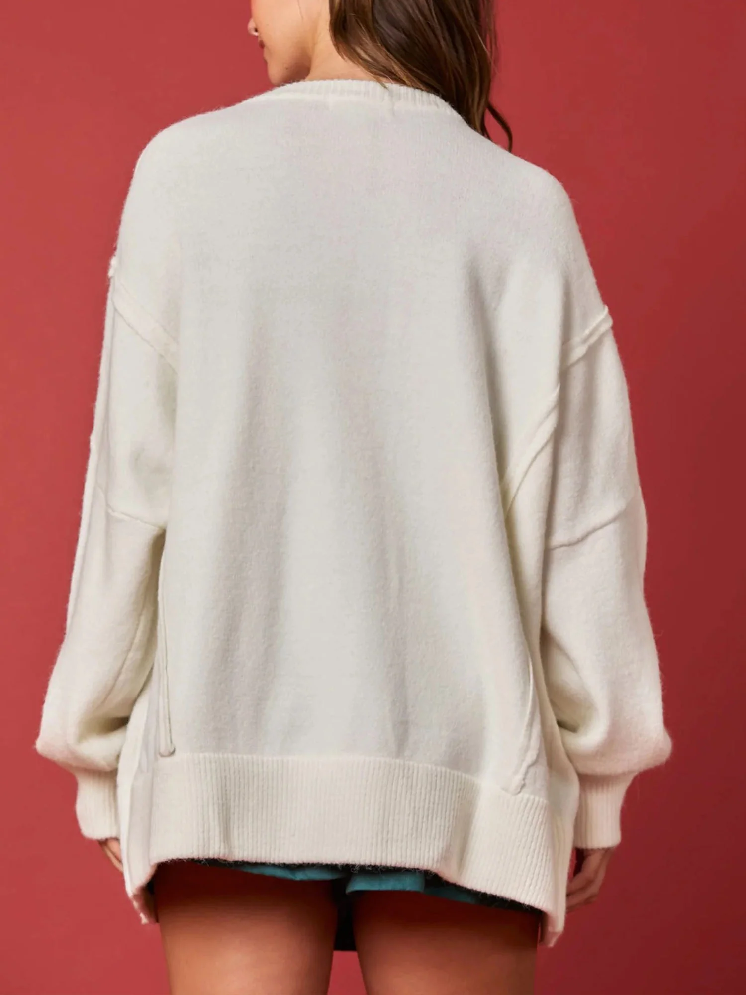 White Festive Cascade Sweater - XPRESSC