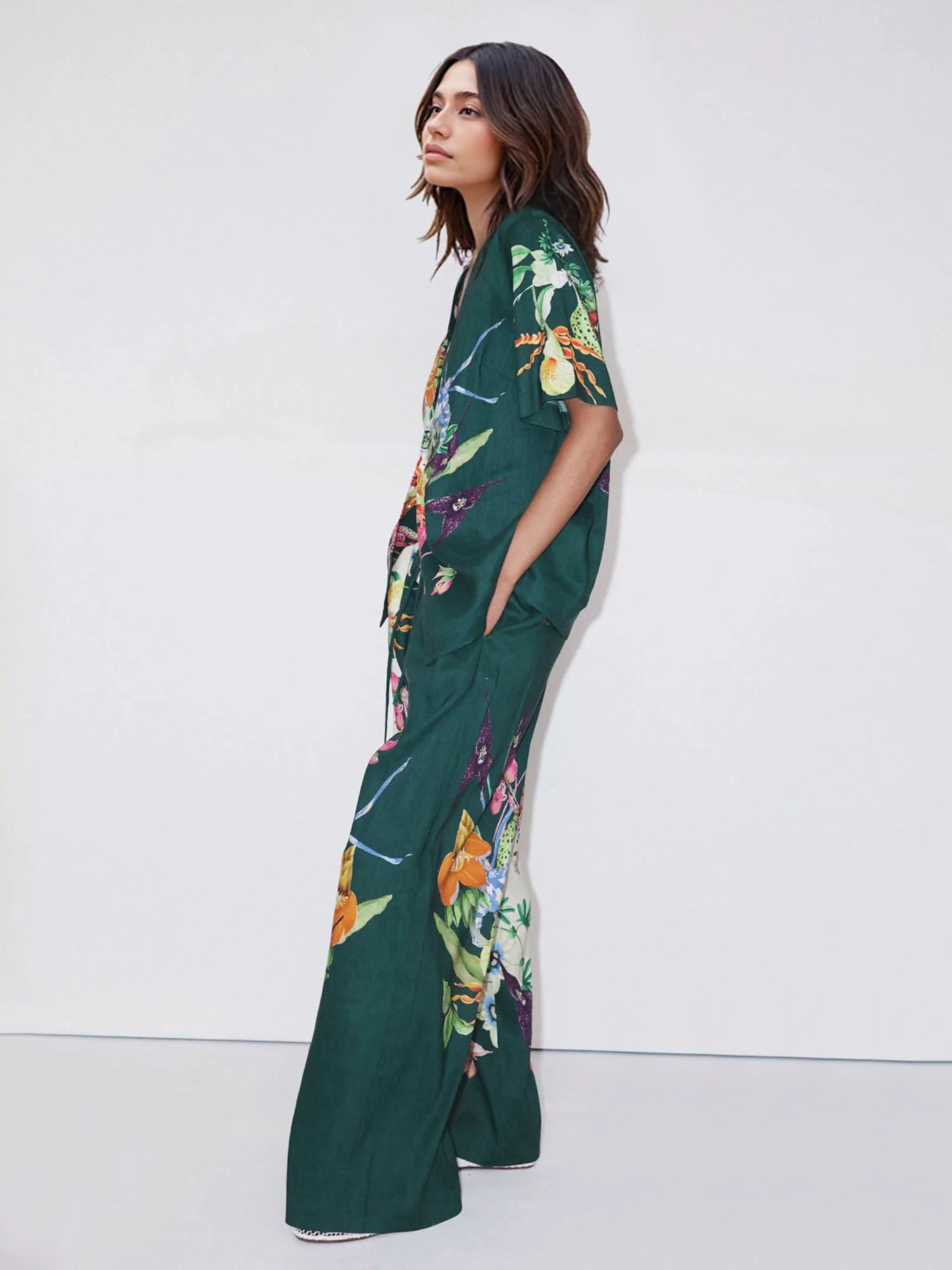 Floral Print Colorblock Shirt - XPRESSC