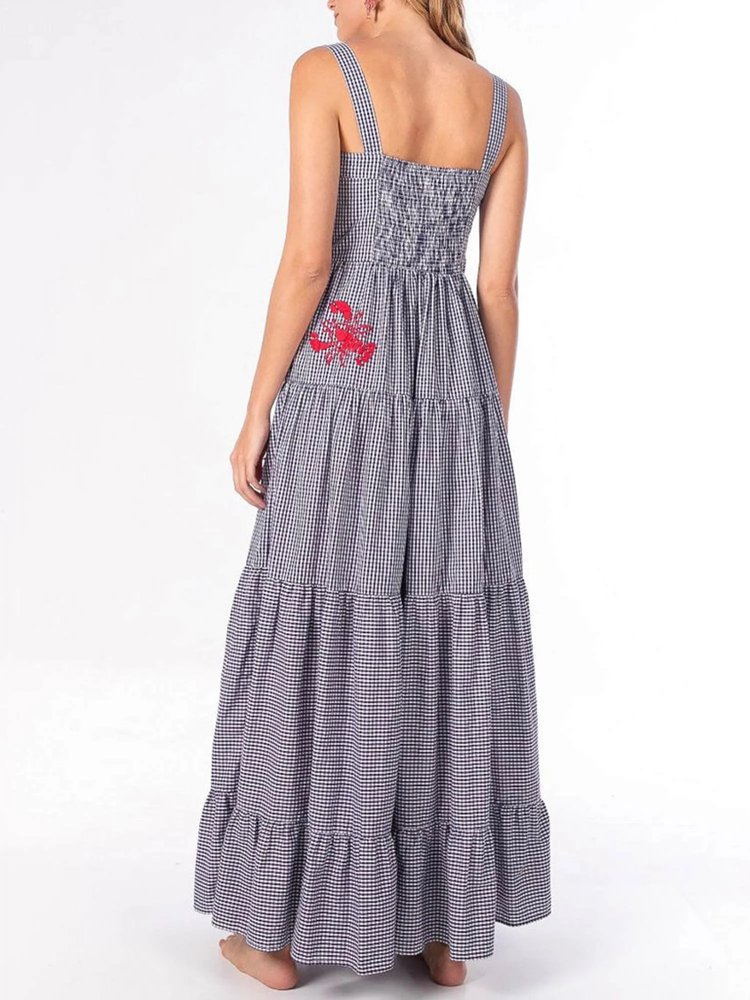 Floral Gingham Maxi Dress - XPRESSC