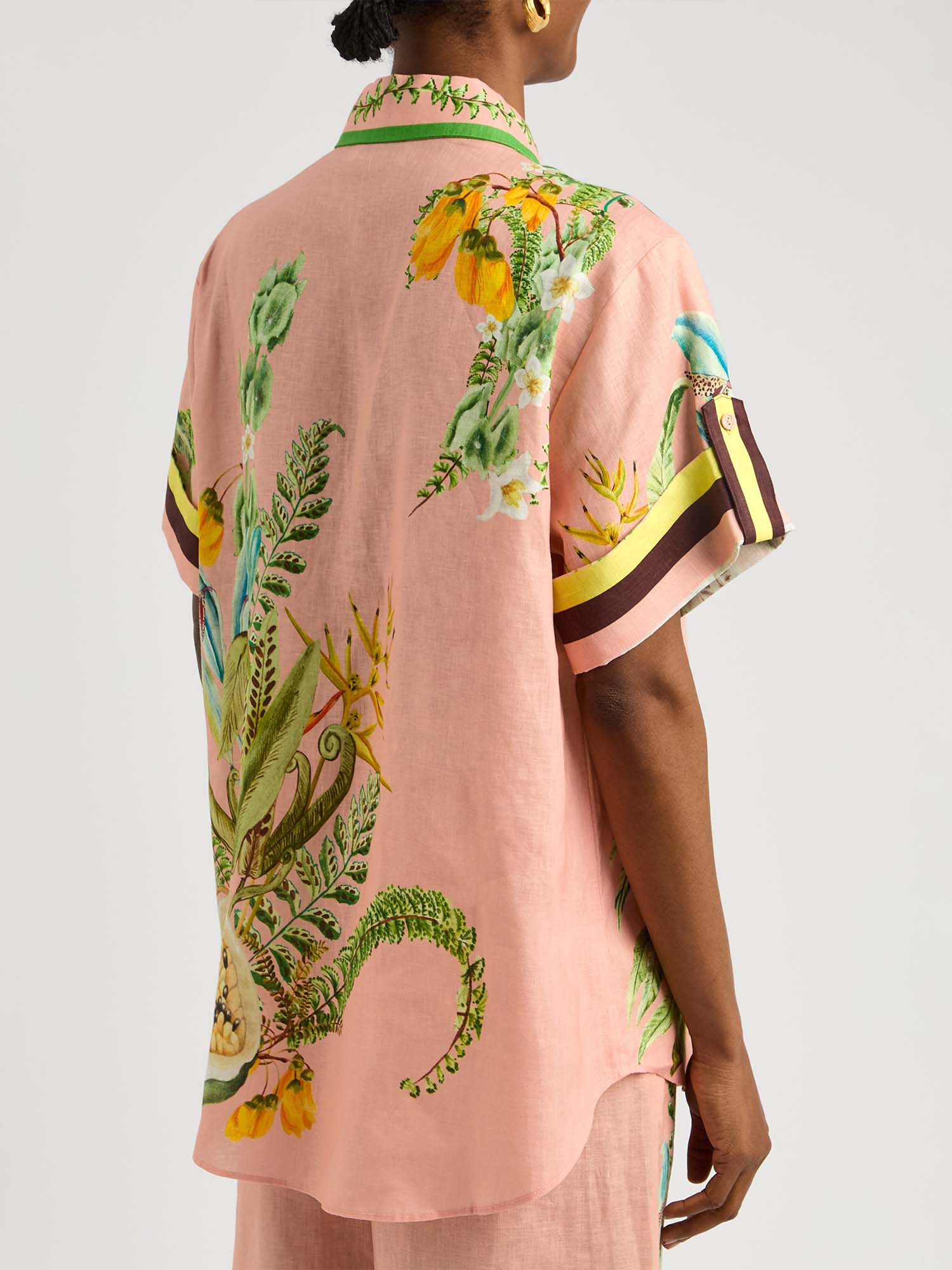 Papaya Garden Print Oversized Shirt - XPRESSC