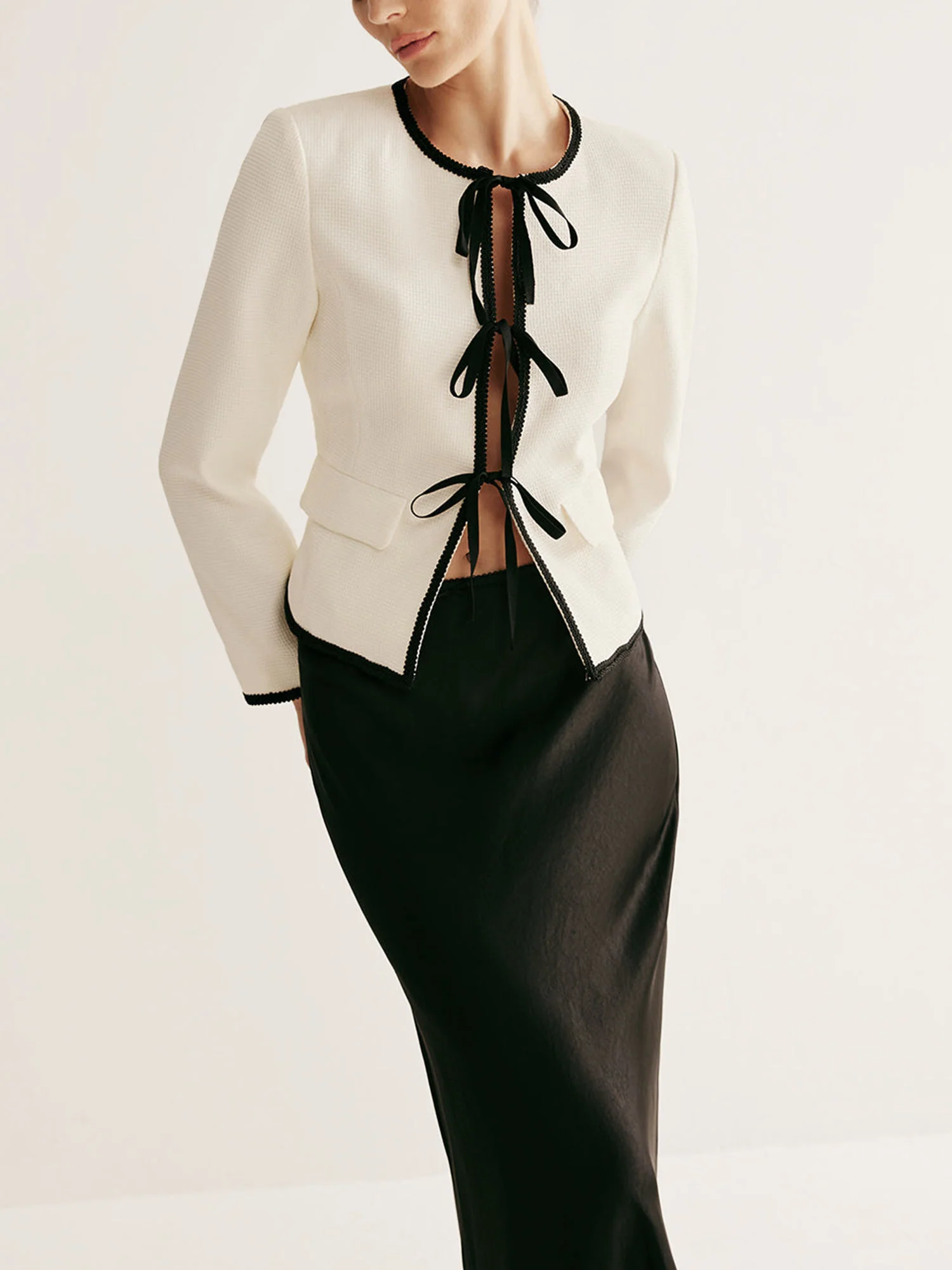 Ivory Bow-Tie Blazer - XPRESSC