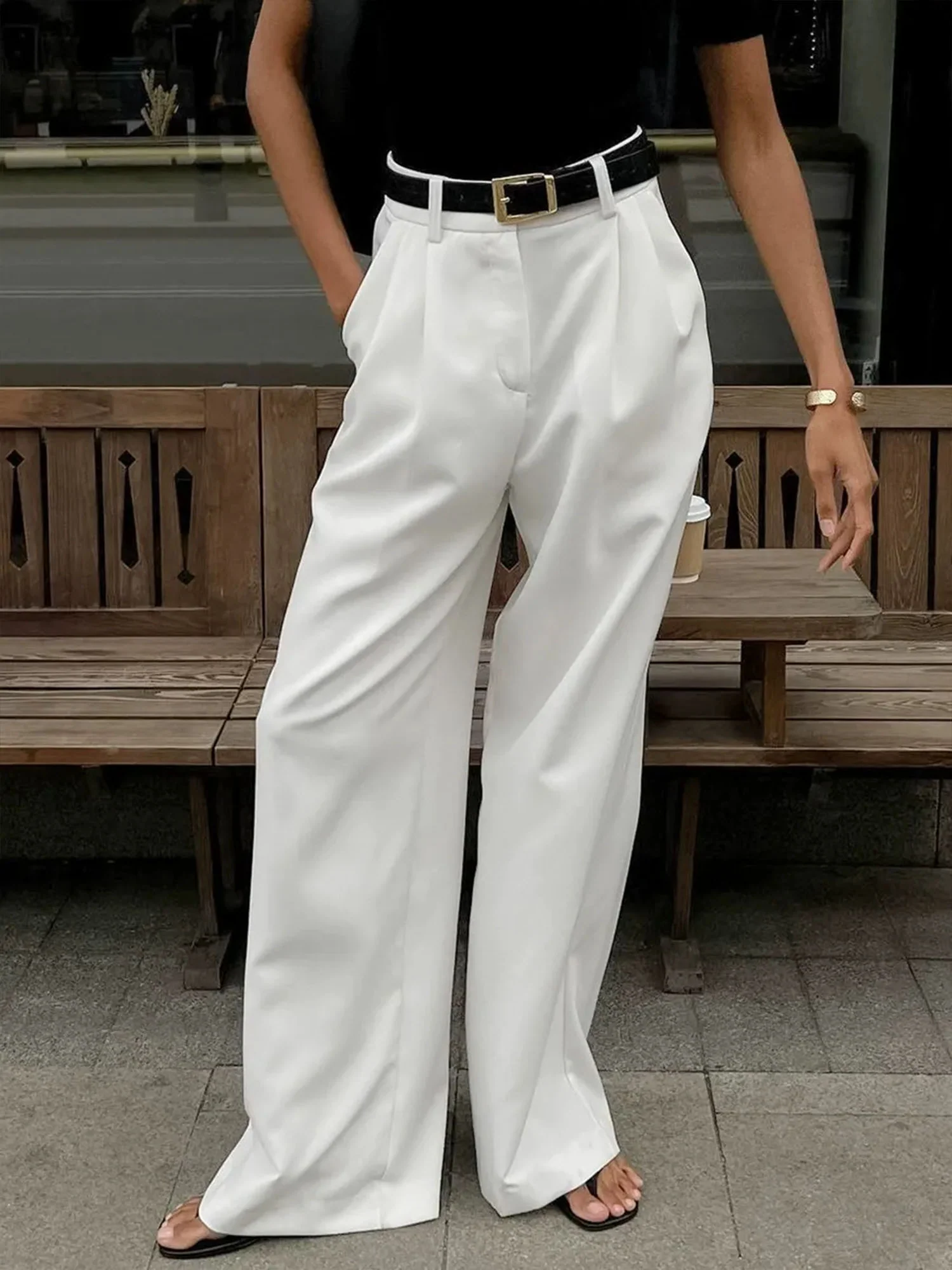 High-Waist Wide-Leg Trousers - XPRESSC