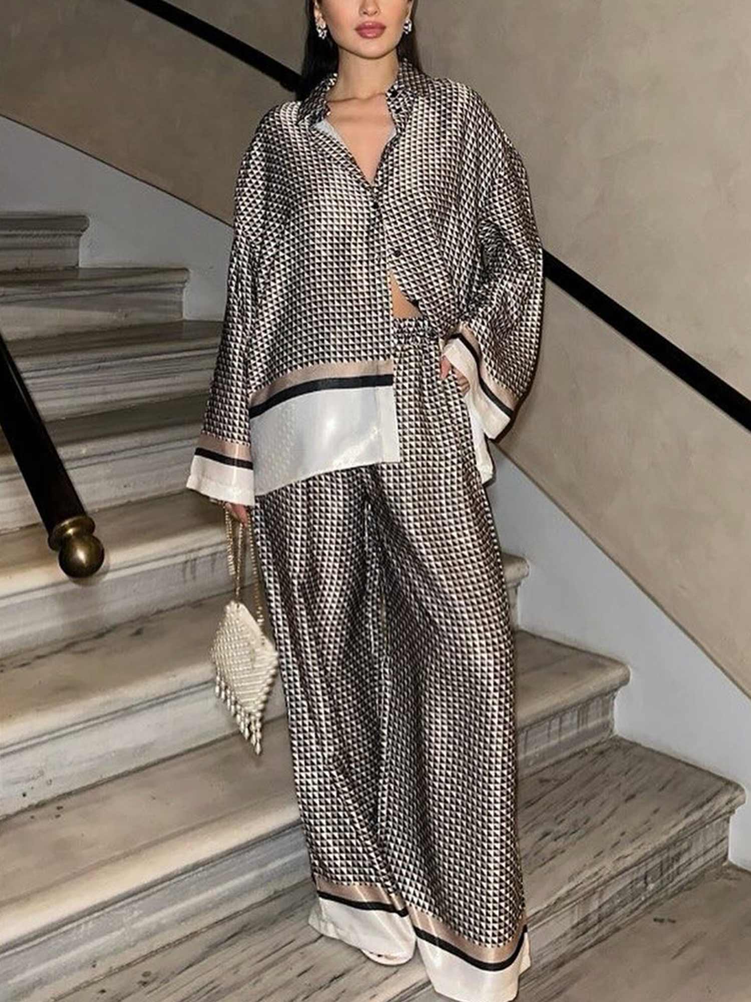 Noir Luxe Wide-Leg Pants - XPRESSC