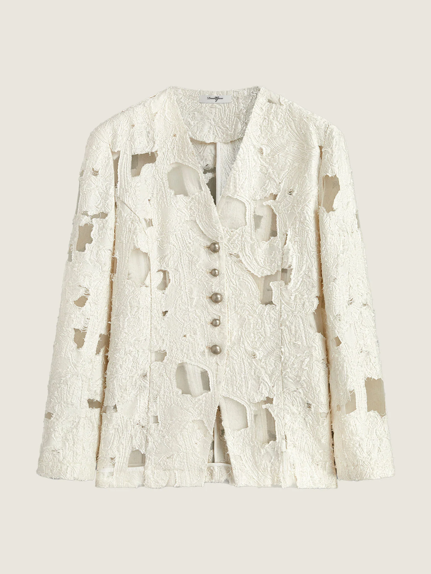 Distressed White Blazer - XPRESSC