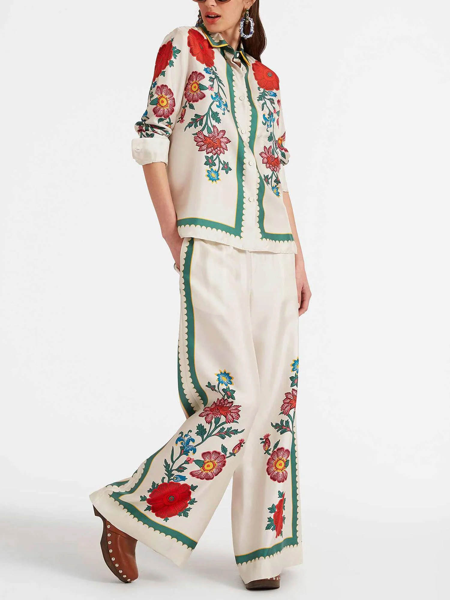 White Blossom Button-Down Shirt - XPRESSC