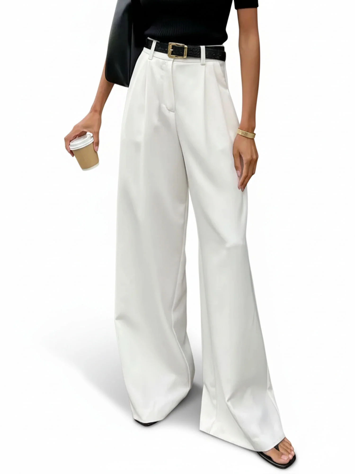 High-Waist Wide-Leg Trousers - XPRESSC