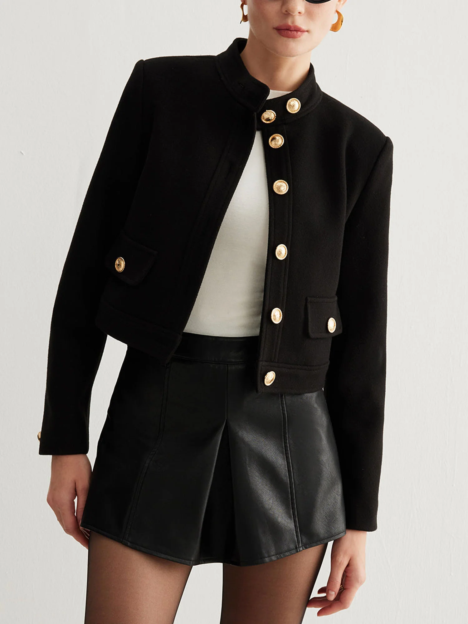 Cropped Military-Inspired Jacket - XPRESSC