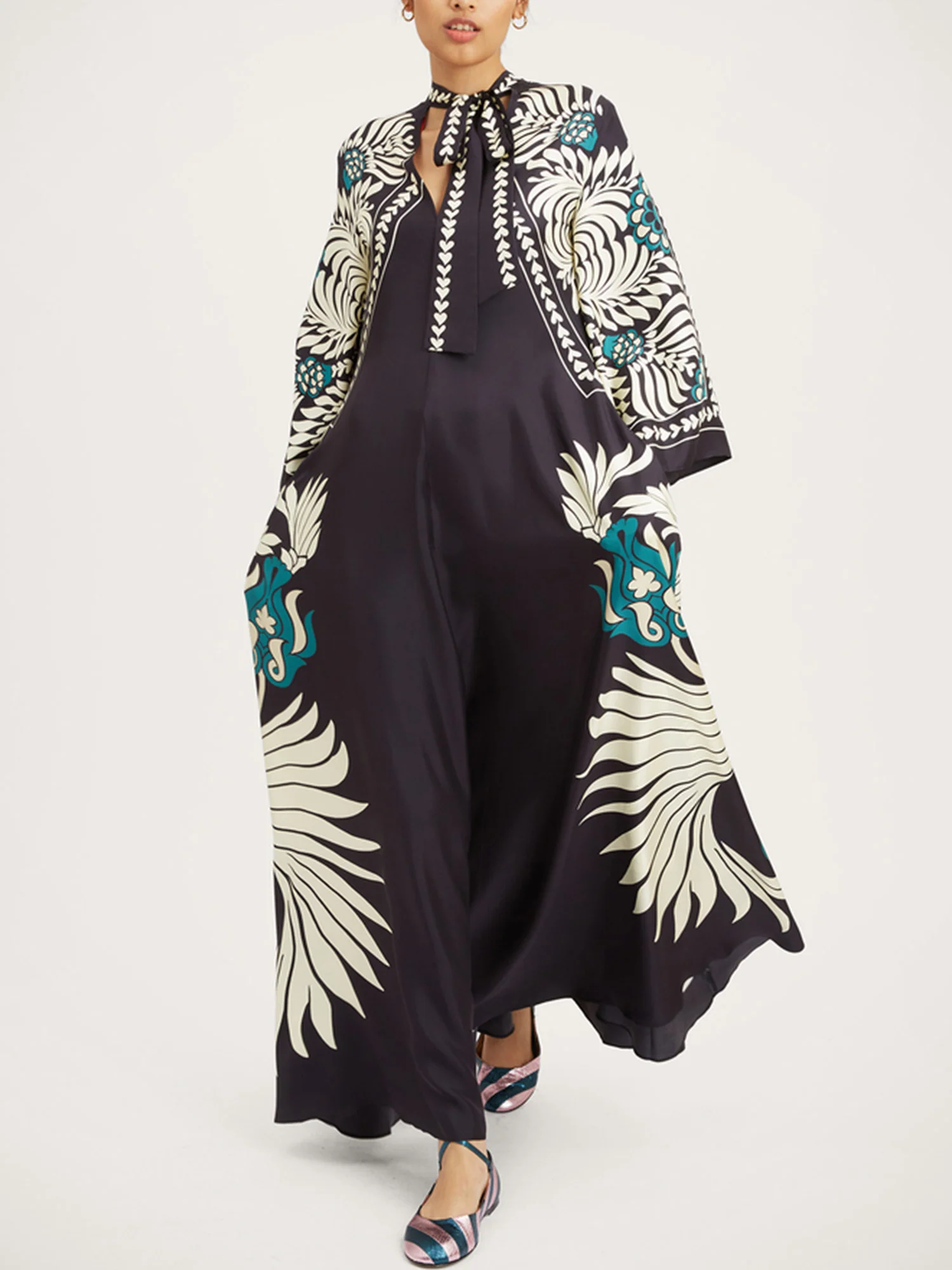 Tropical Print Long Dress - XPRESSC