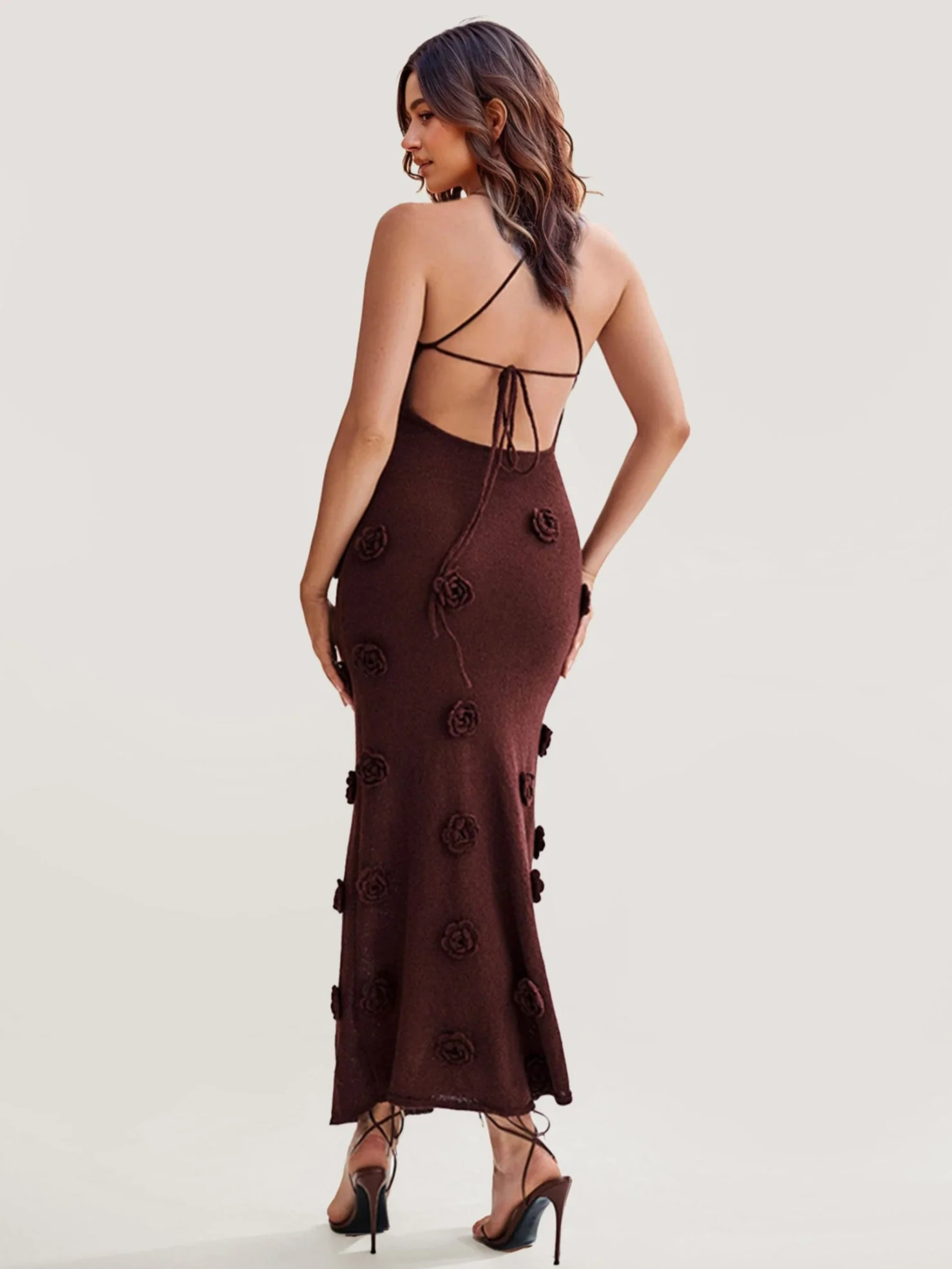 Floral Appliqué Maxi Dress - XPRESSC