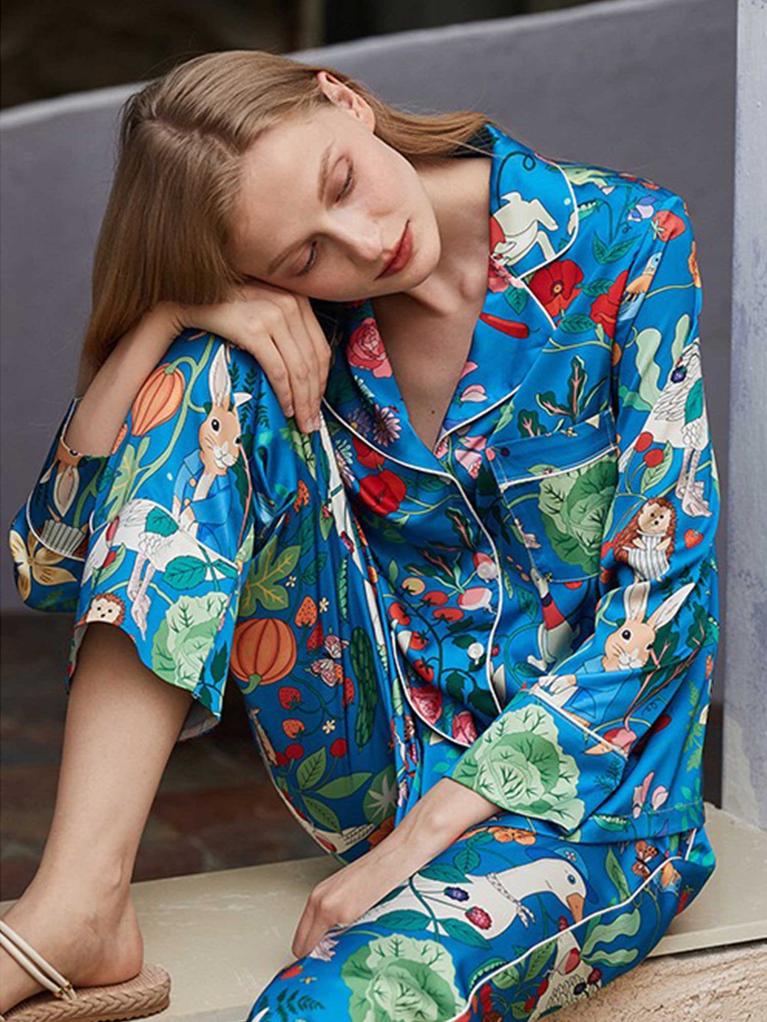 Bunny and Garden Floral Pajama Set - XPRESSC