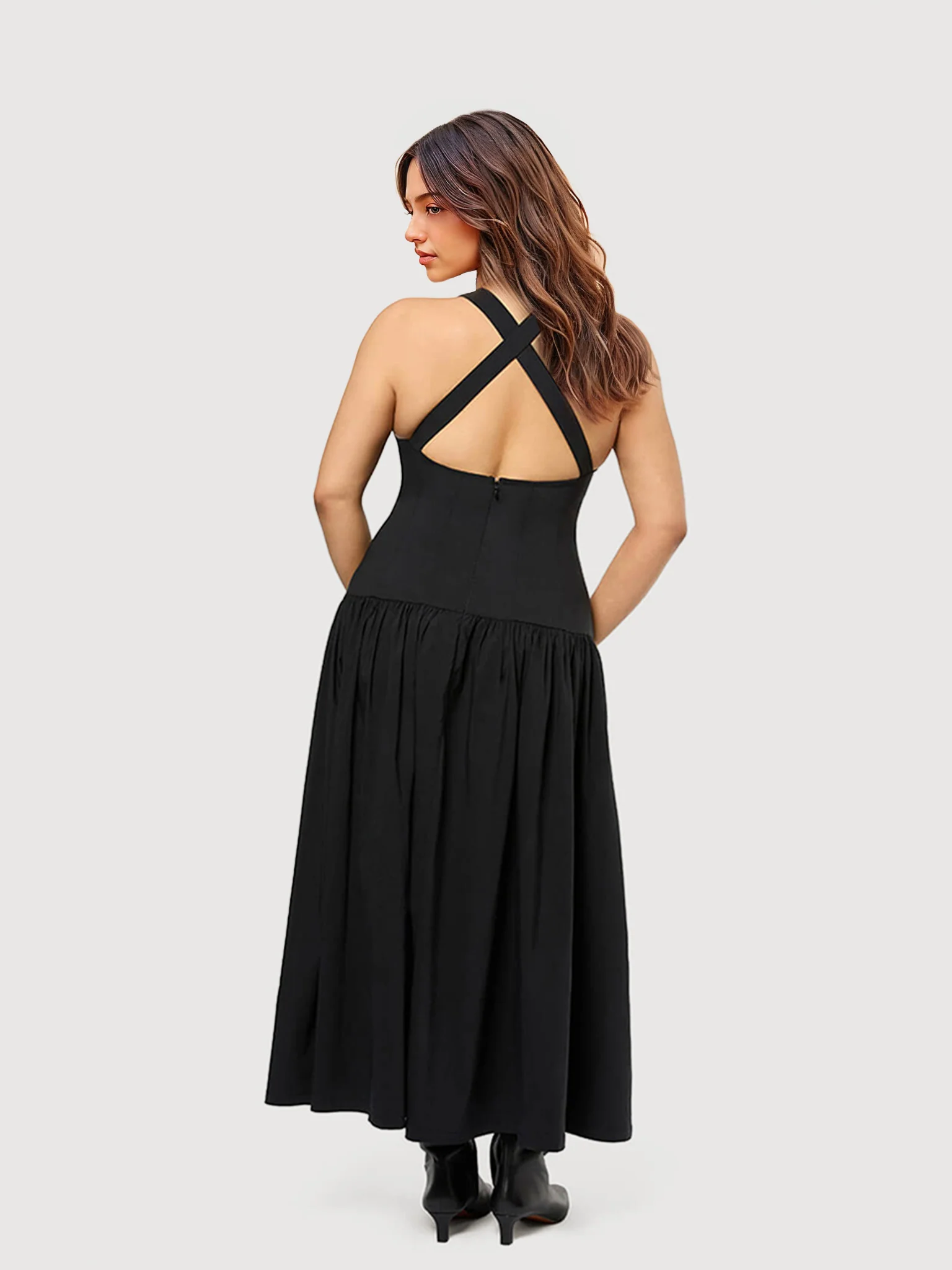 Deep-V Maxi Dress - XPRESSC