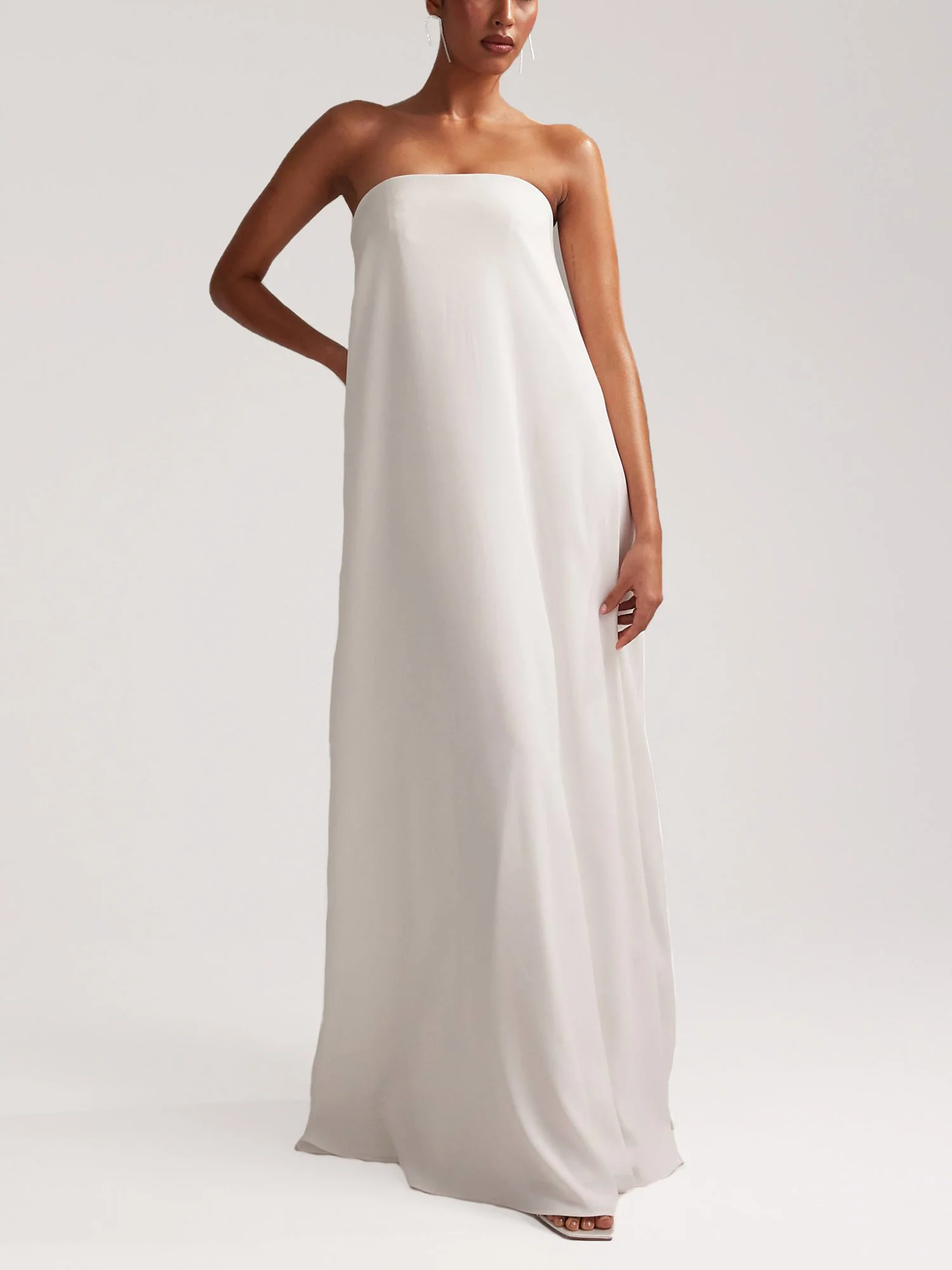Strapless Flowing Maxi Dress - XPRESSC