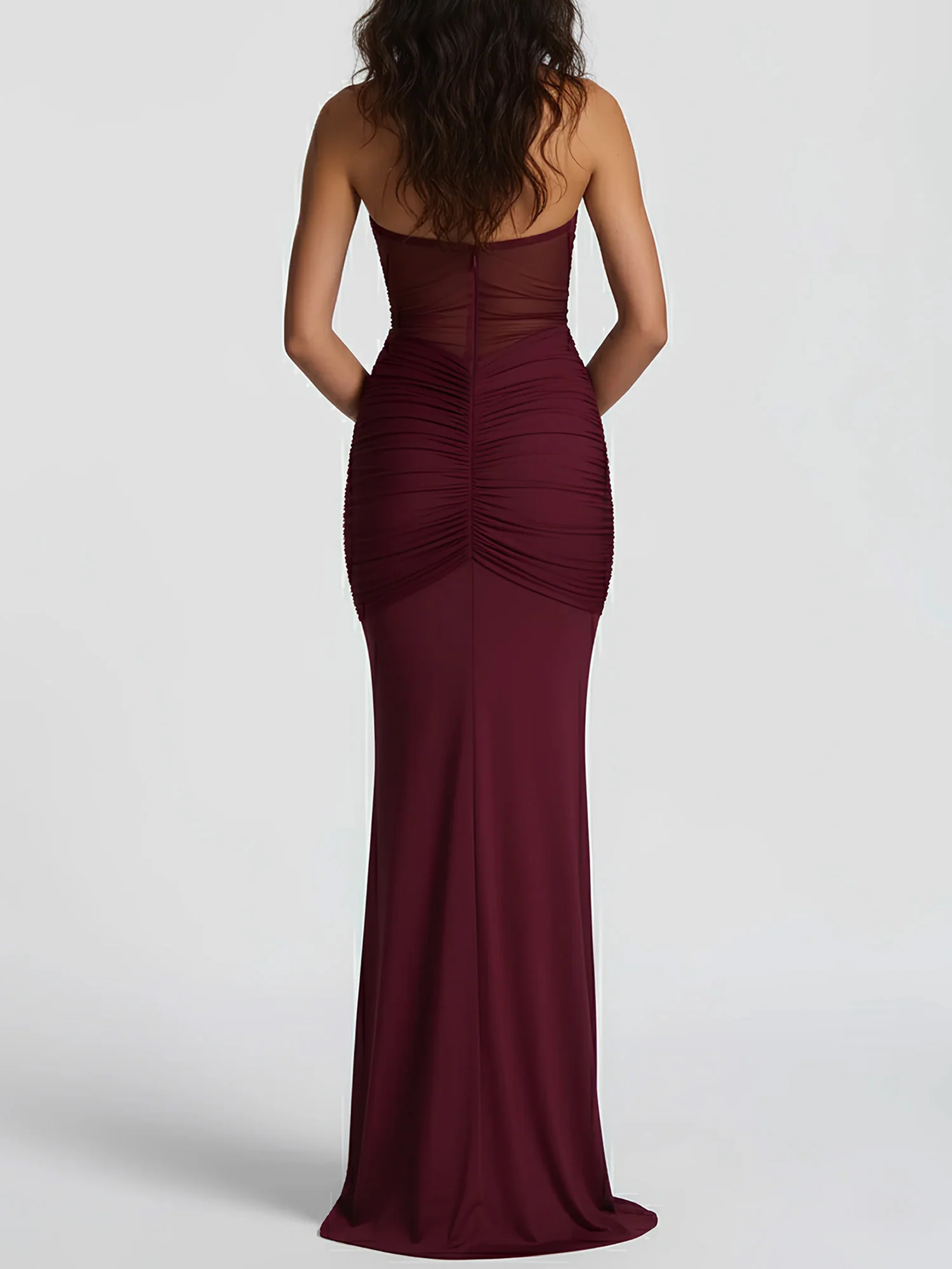 Black Draped Halter Maxi Dress Sheer Elegance - XPRESSC