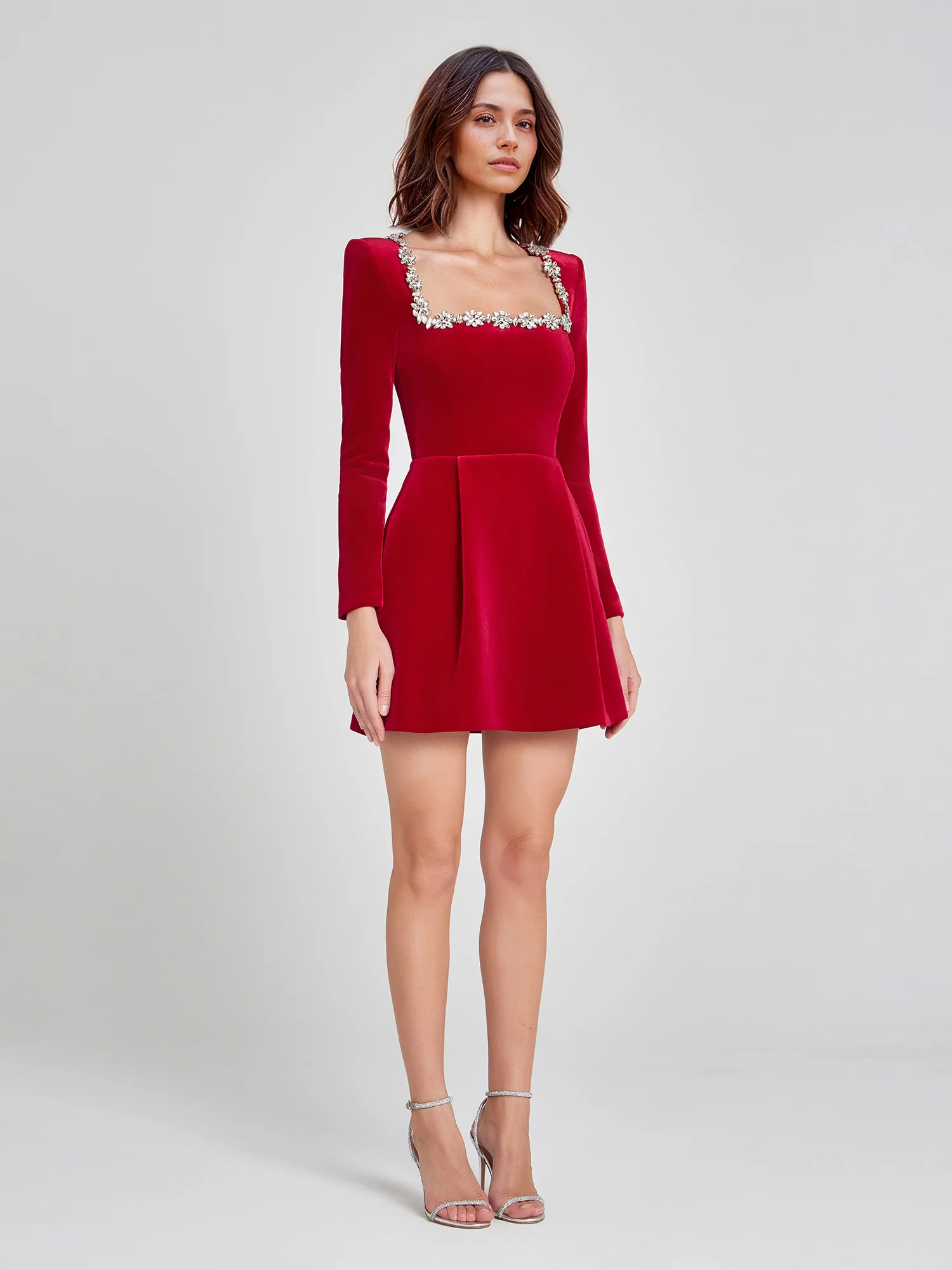 White Striped Velvet Dress - XPRESSC