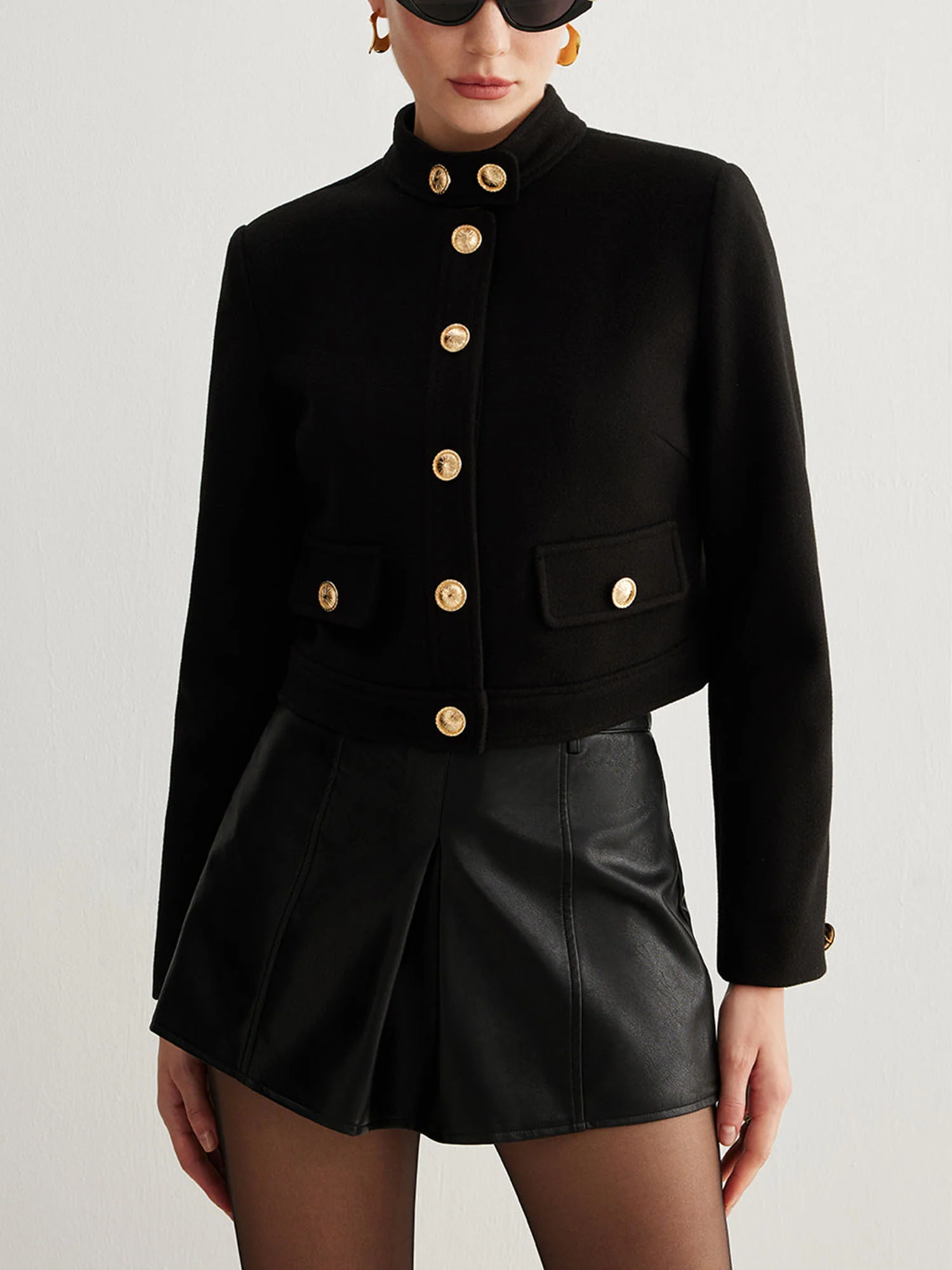 Cropped Military-Inspired Jacket - XPRESSC