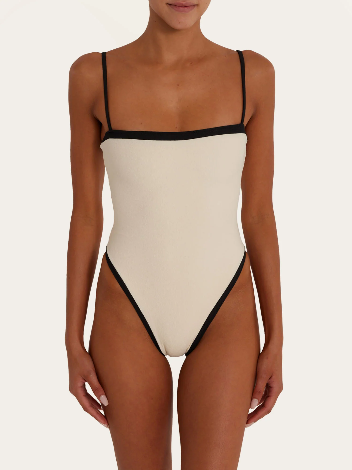 Vintage-Inspired Black & White One-Piece Swimsuit - XPRESSC
